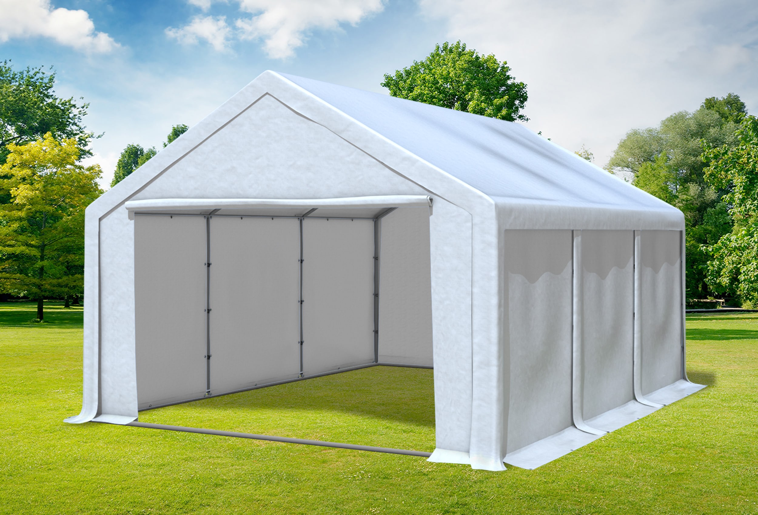 4x6 m Partyzelt, PVC weiß