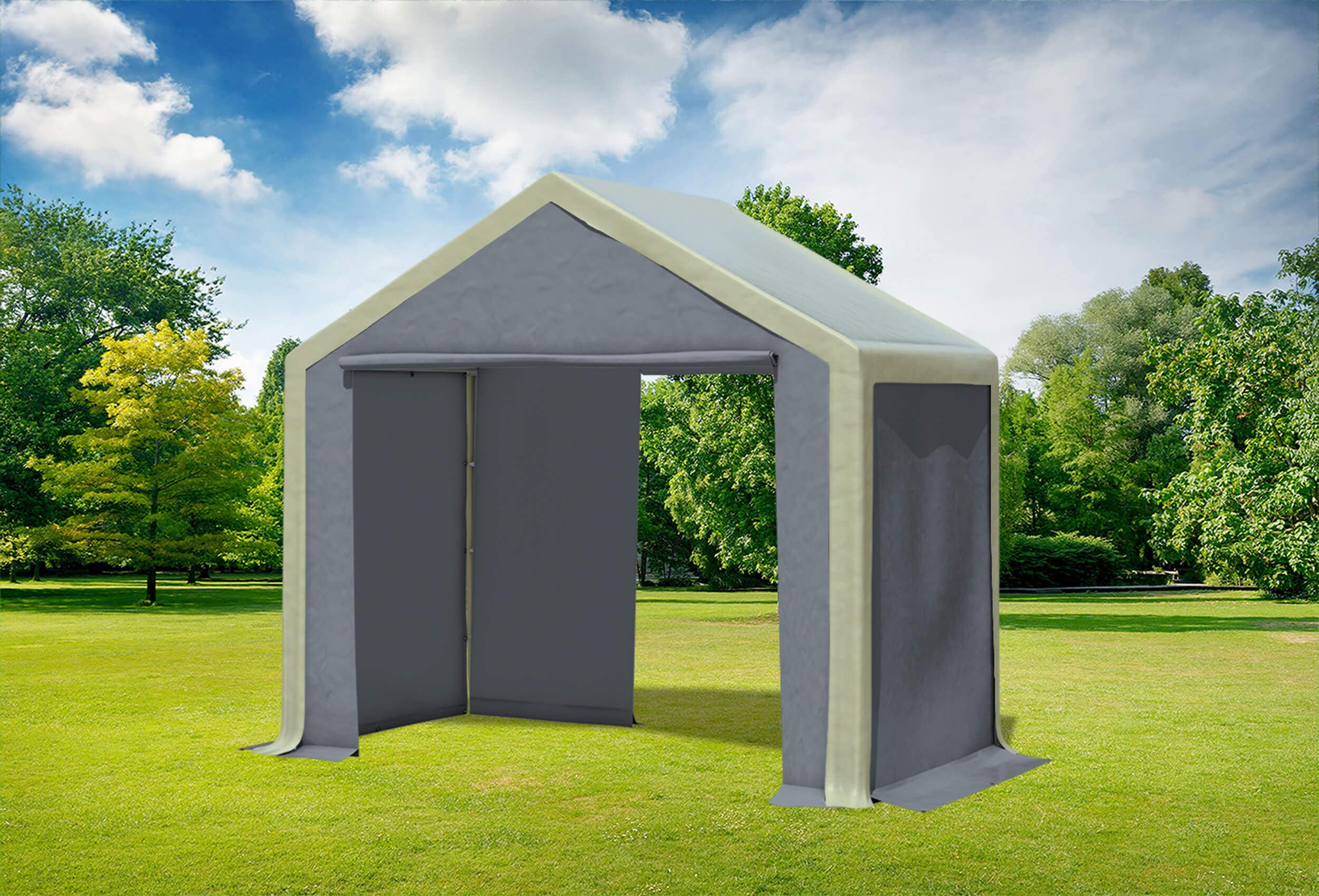 3x2 m Partyzelt, PVC braun grau