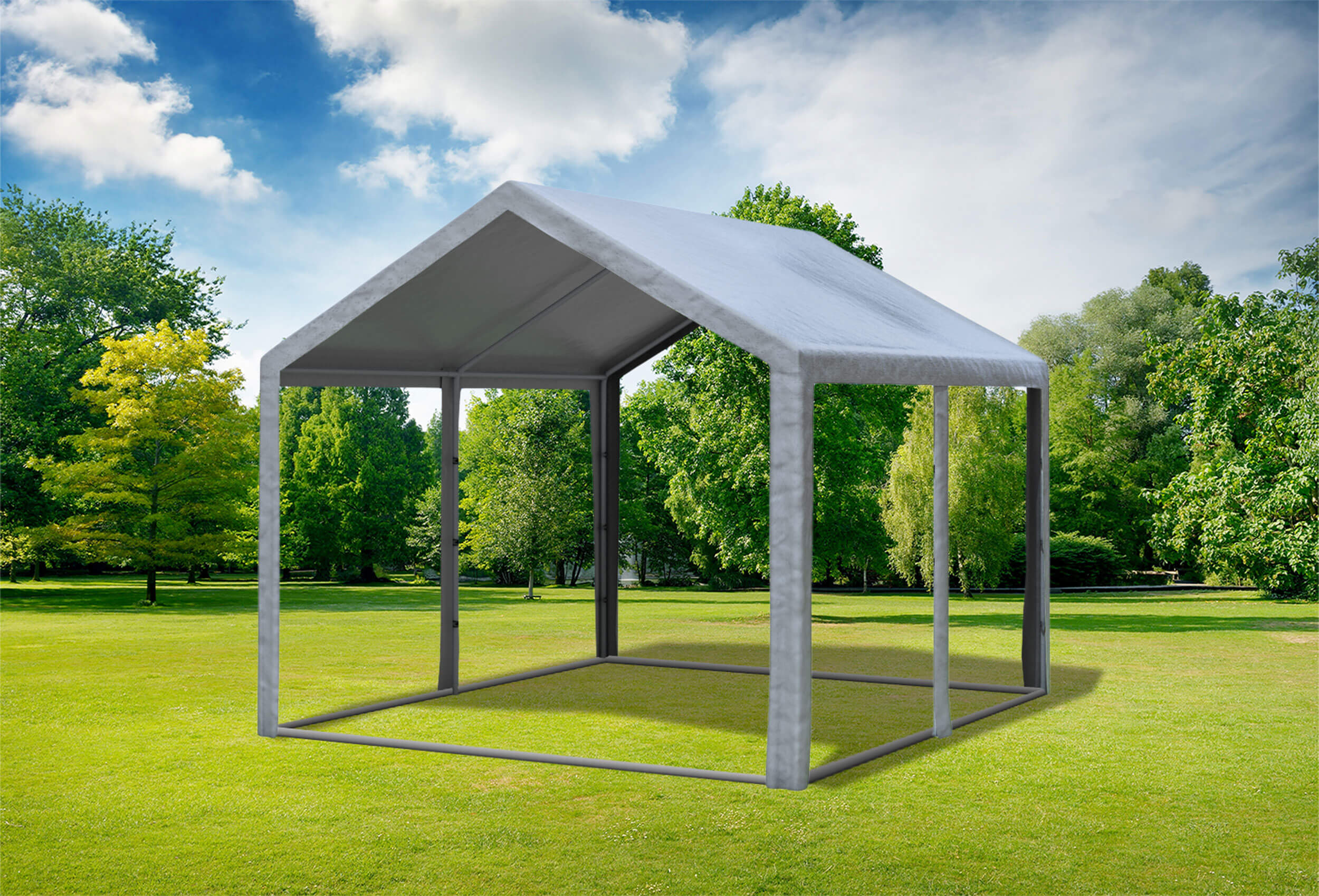 3x4 m Partyzelt, PE grau
