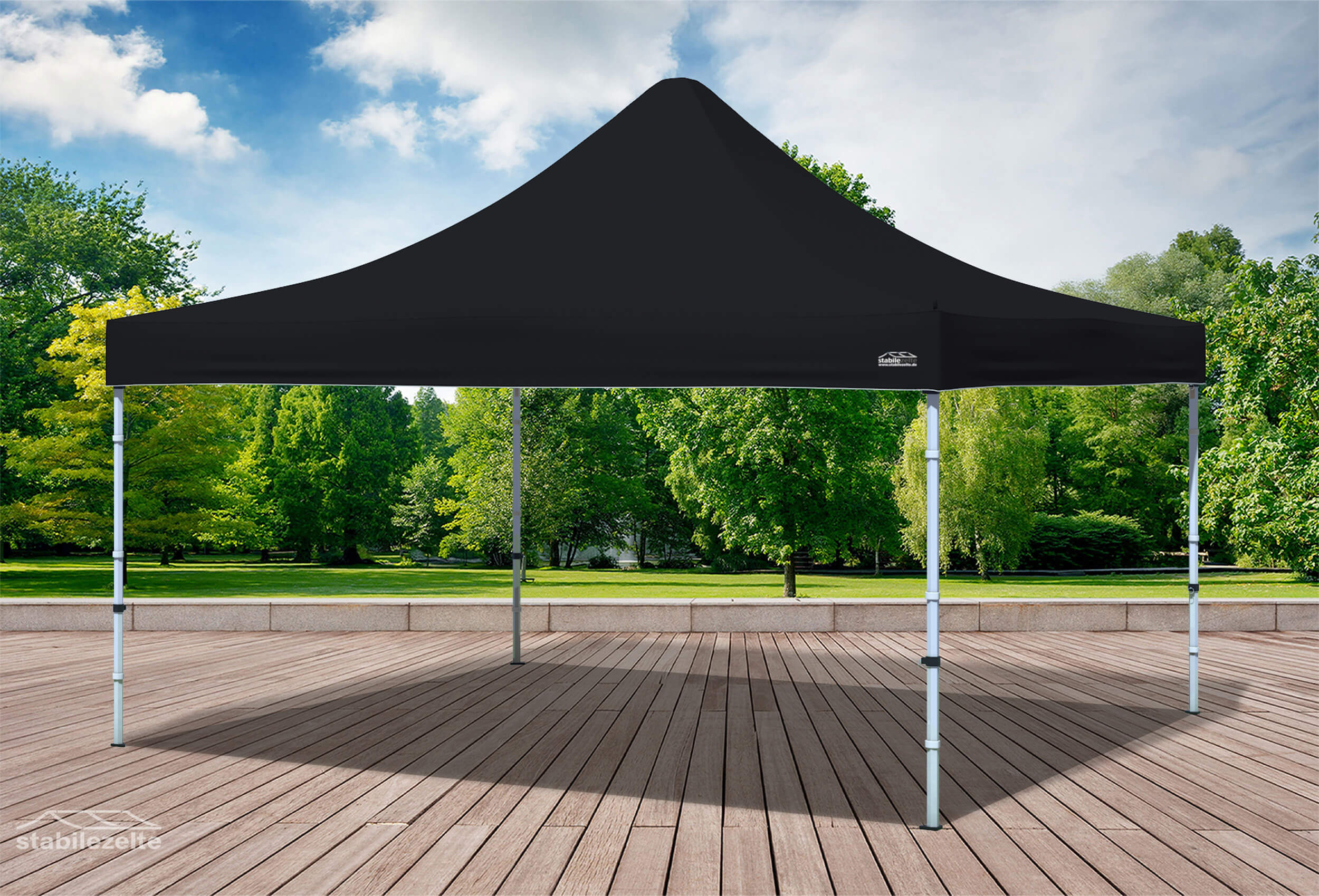 4x4 m Faltpavillon, schwarz