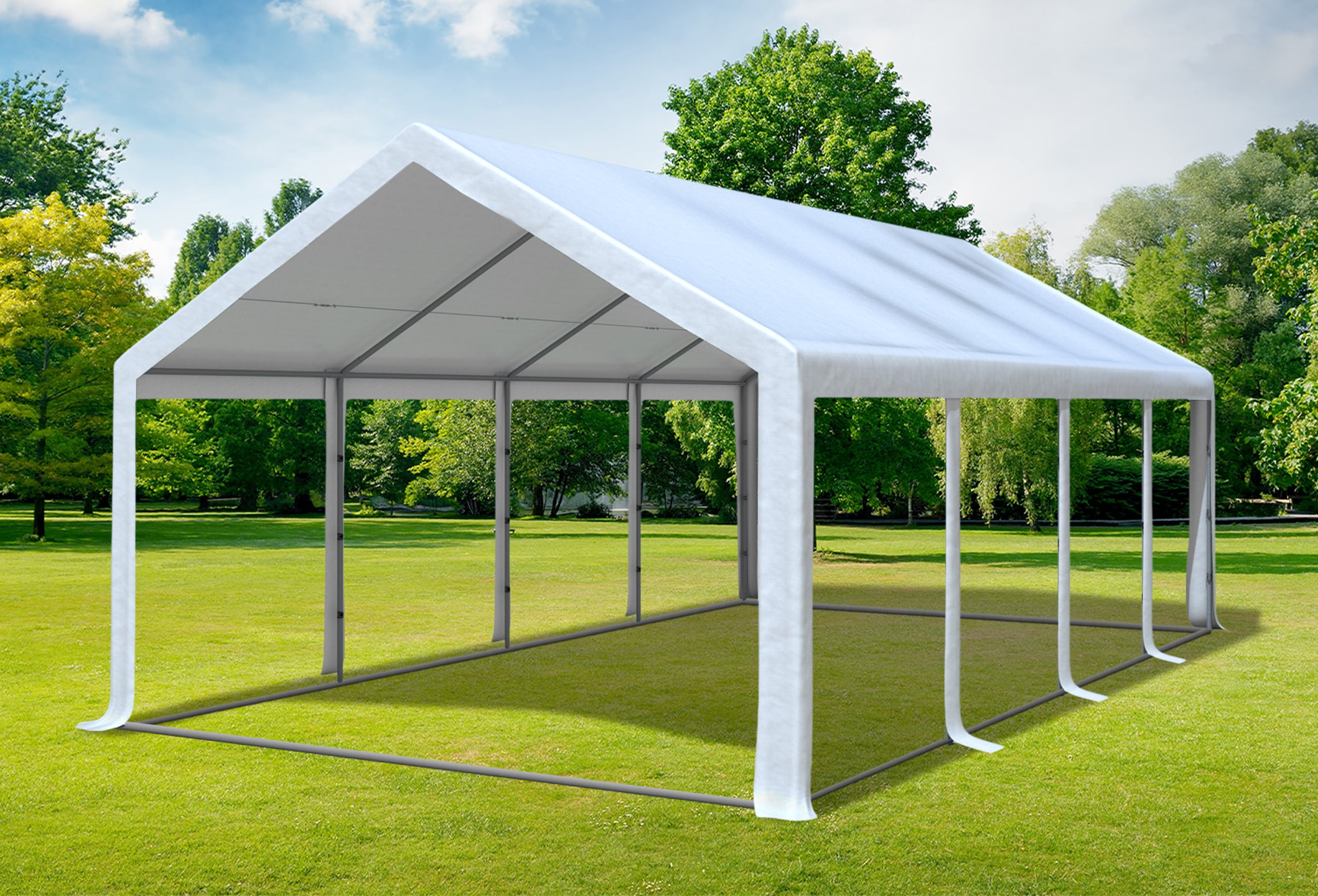 4x8 m Partyzelt, PVC weiß