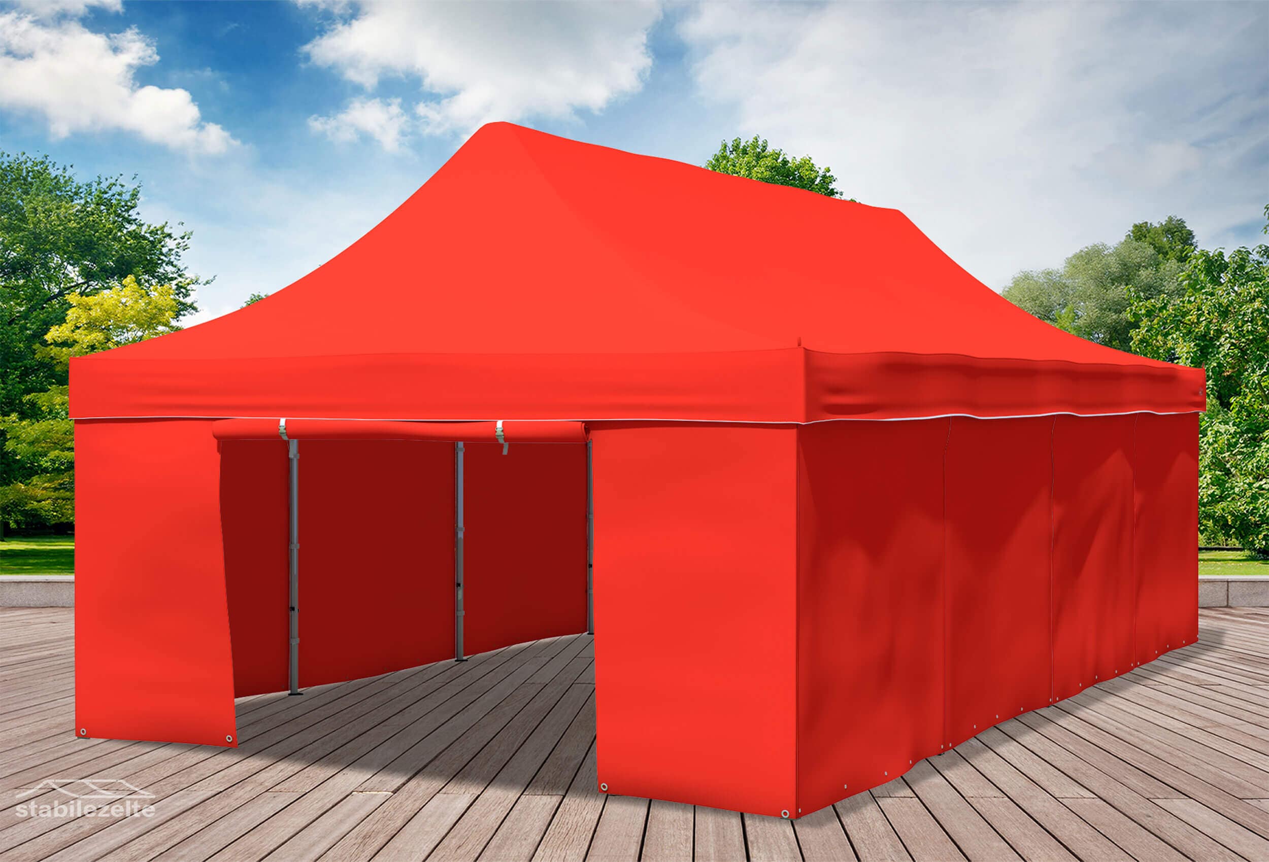 4x8 m Faltpavillon, rot