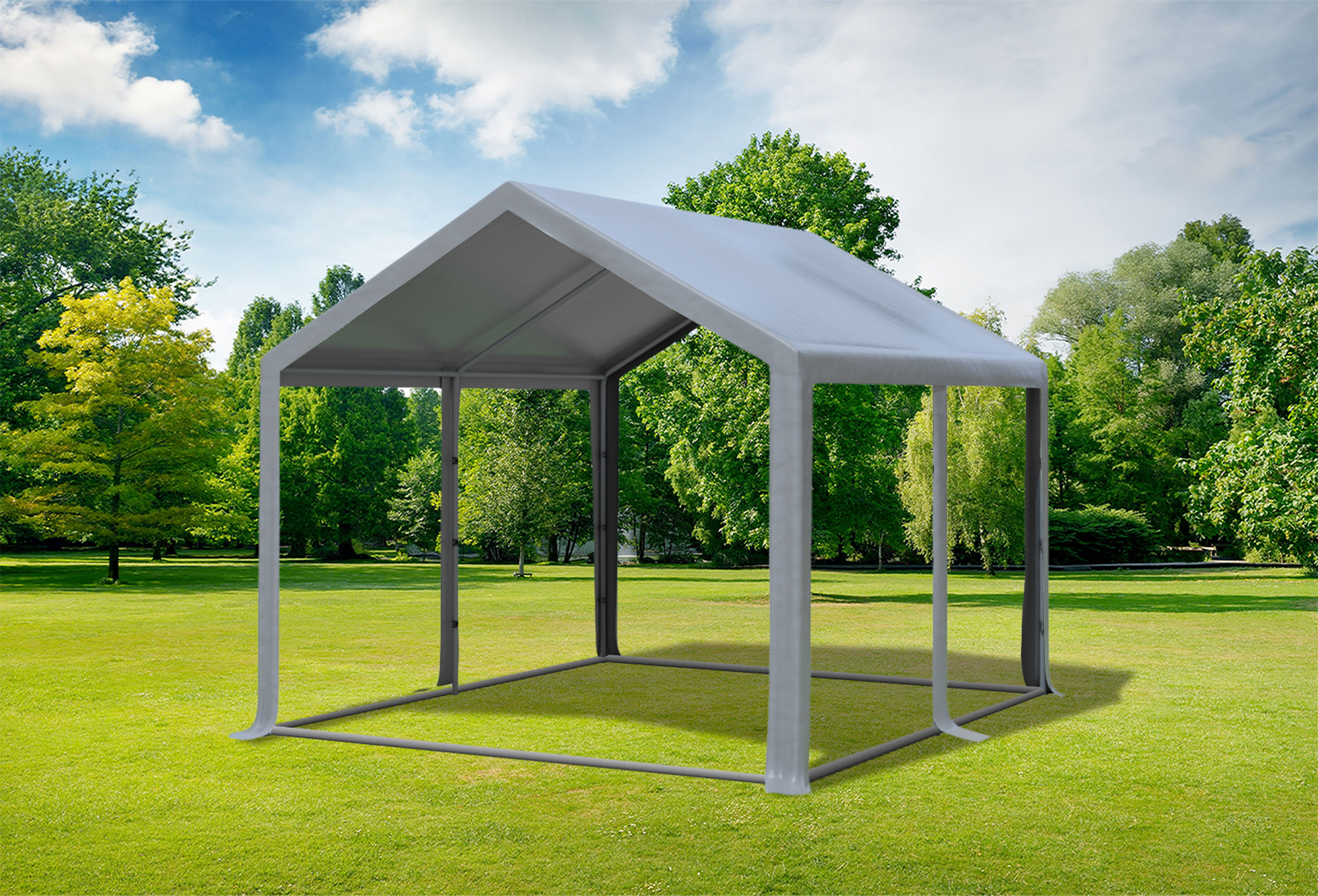 3x4 m Partyzelt, PVC grau