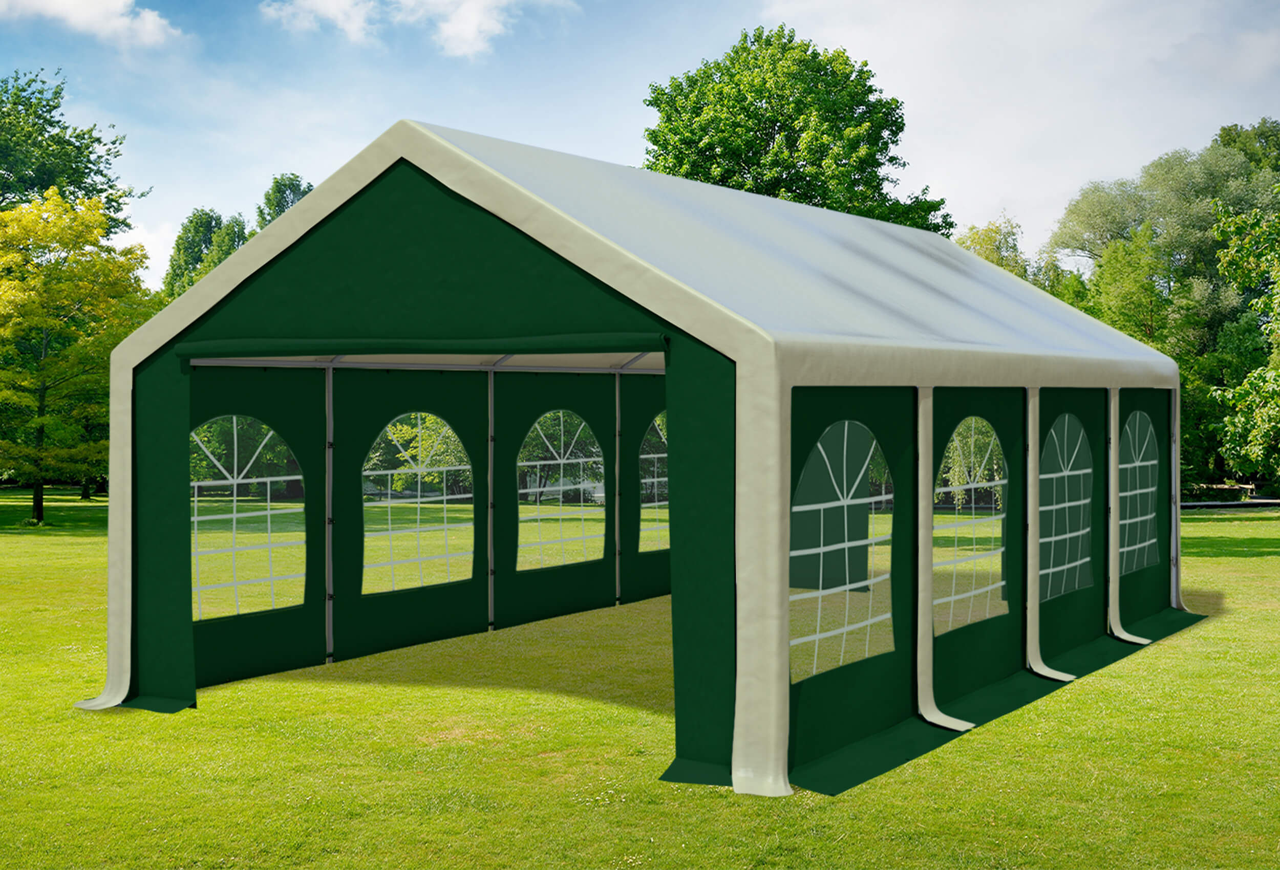 4x8 m Partyzelt, PVC braun grün
