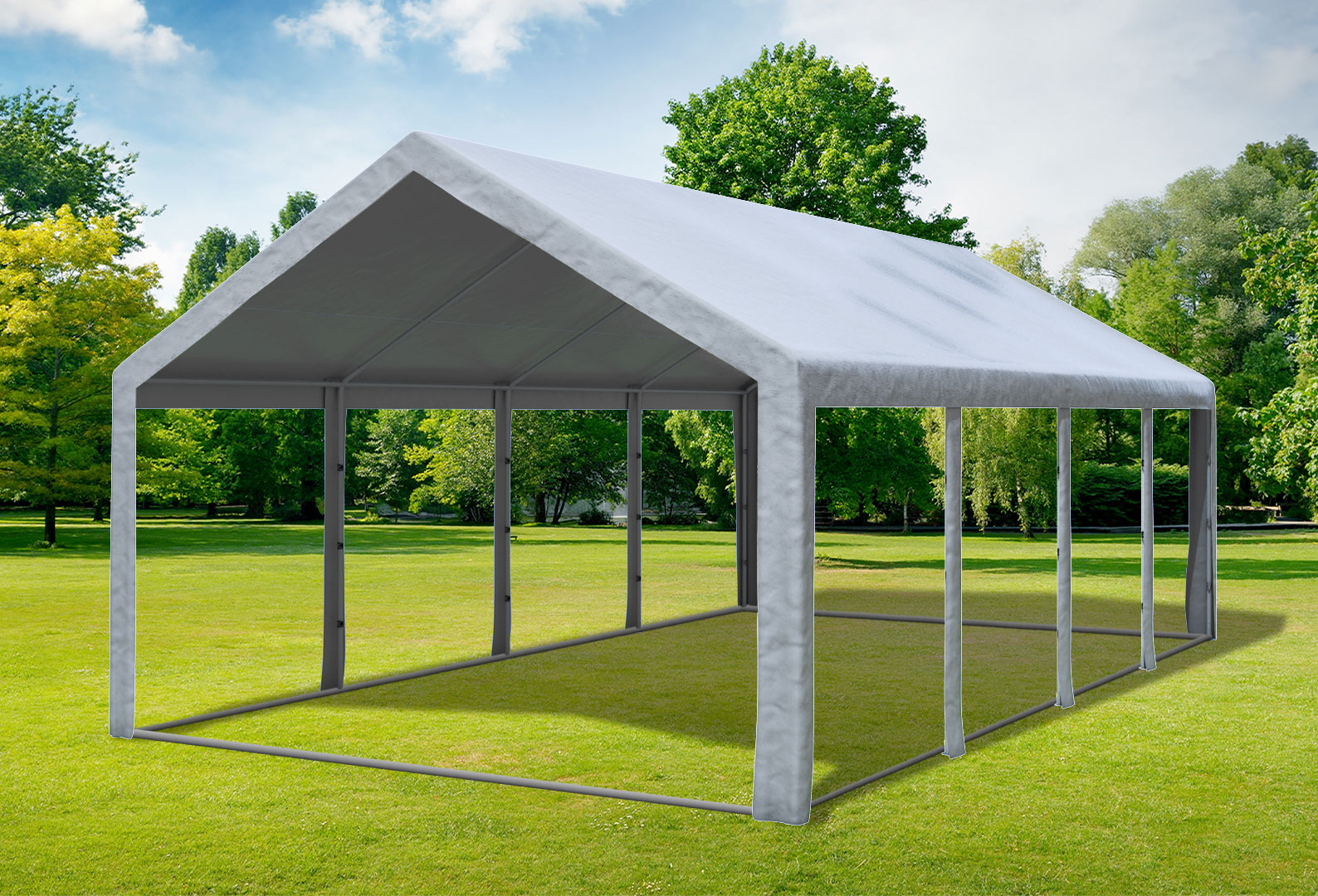 4x8 m Partyzelt, PE grau