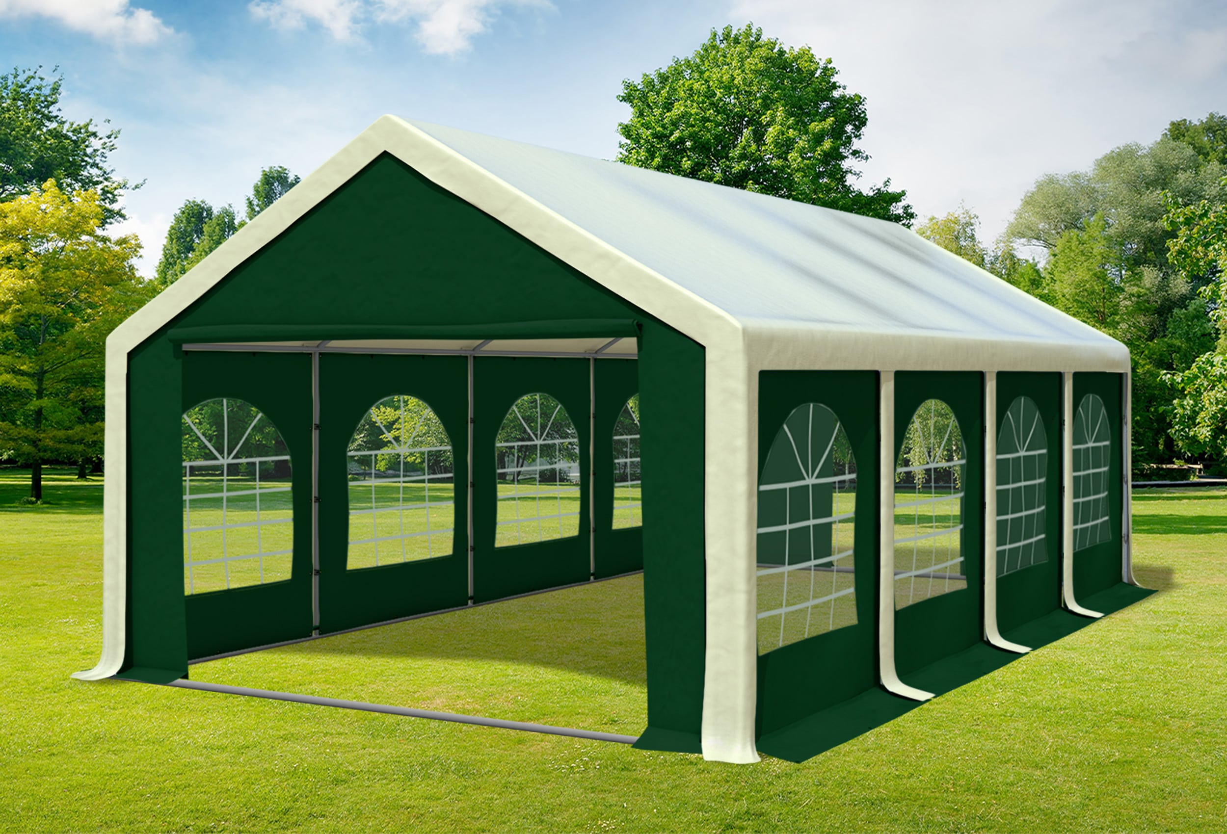 4x8 m Partyzelt, PVC Beige grün