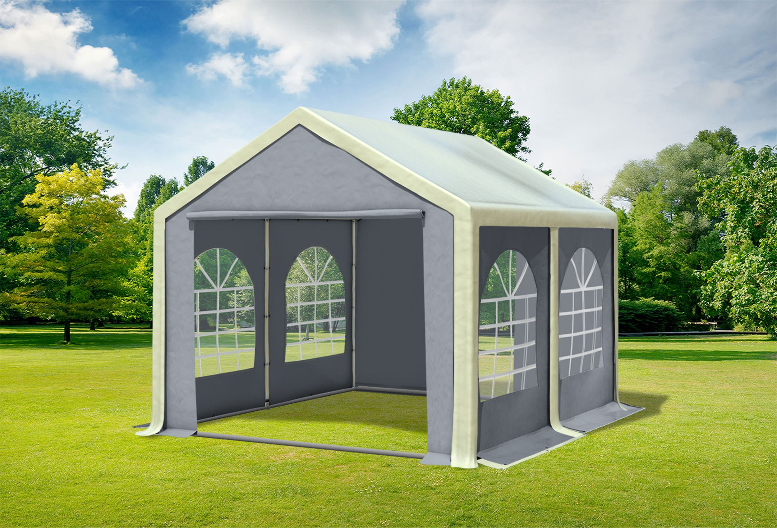 3x4 m Partyzelt, PVC Beige grau