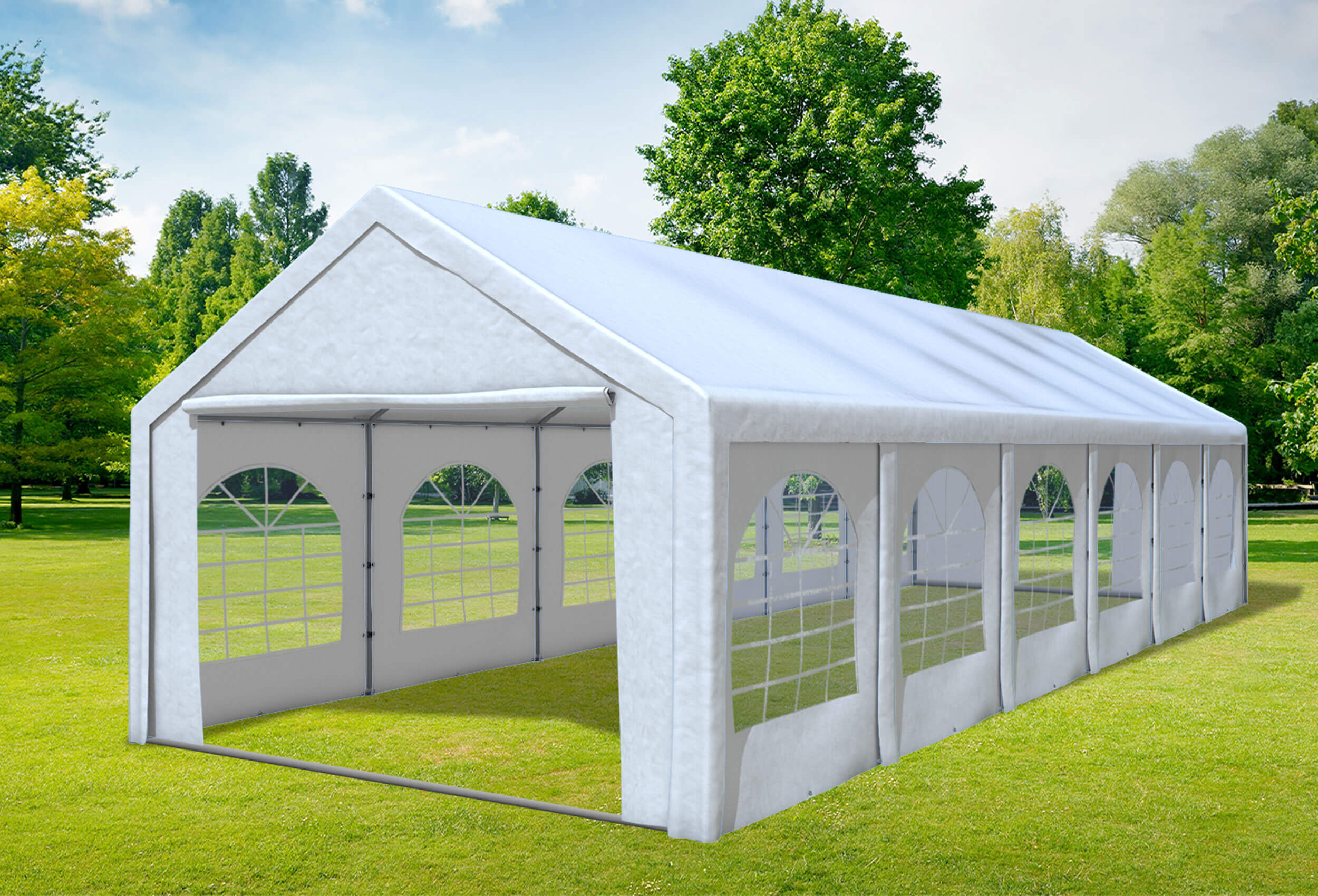 4x12 m Partyzelt, PE weiß