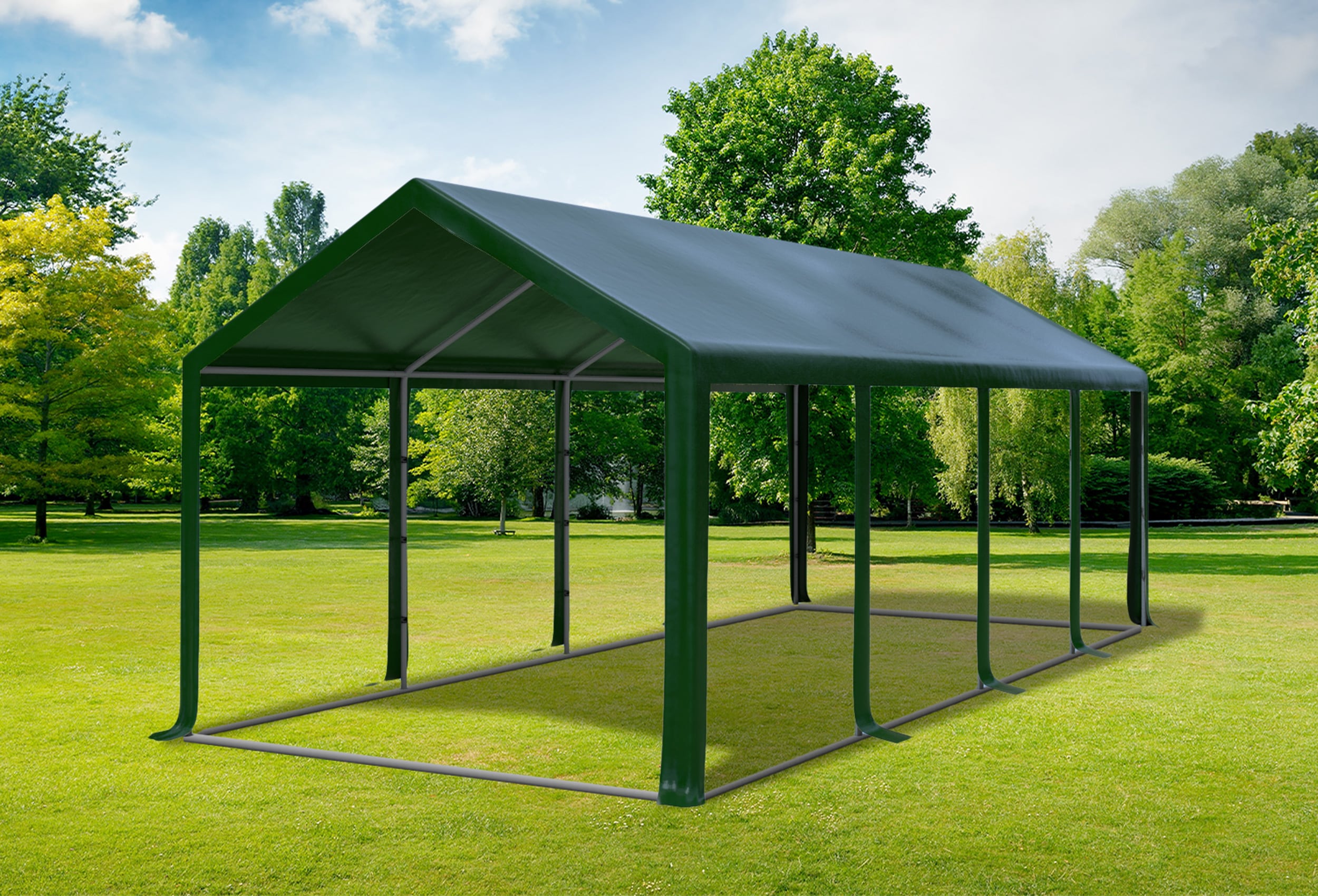 3x8 m Partyzelt, PVC grün