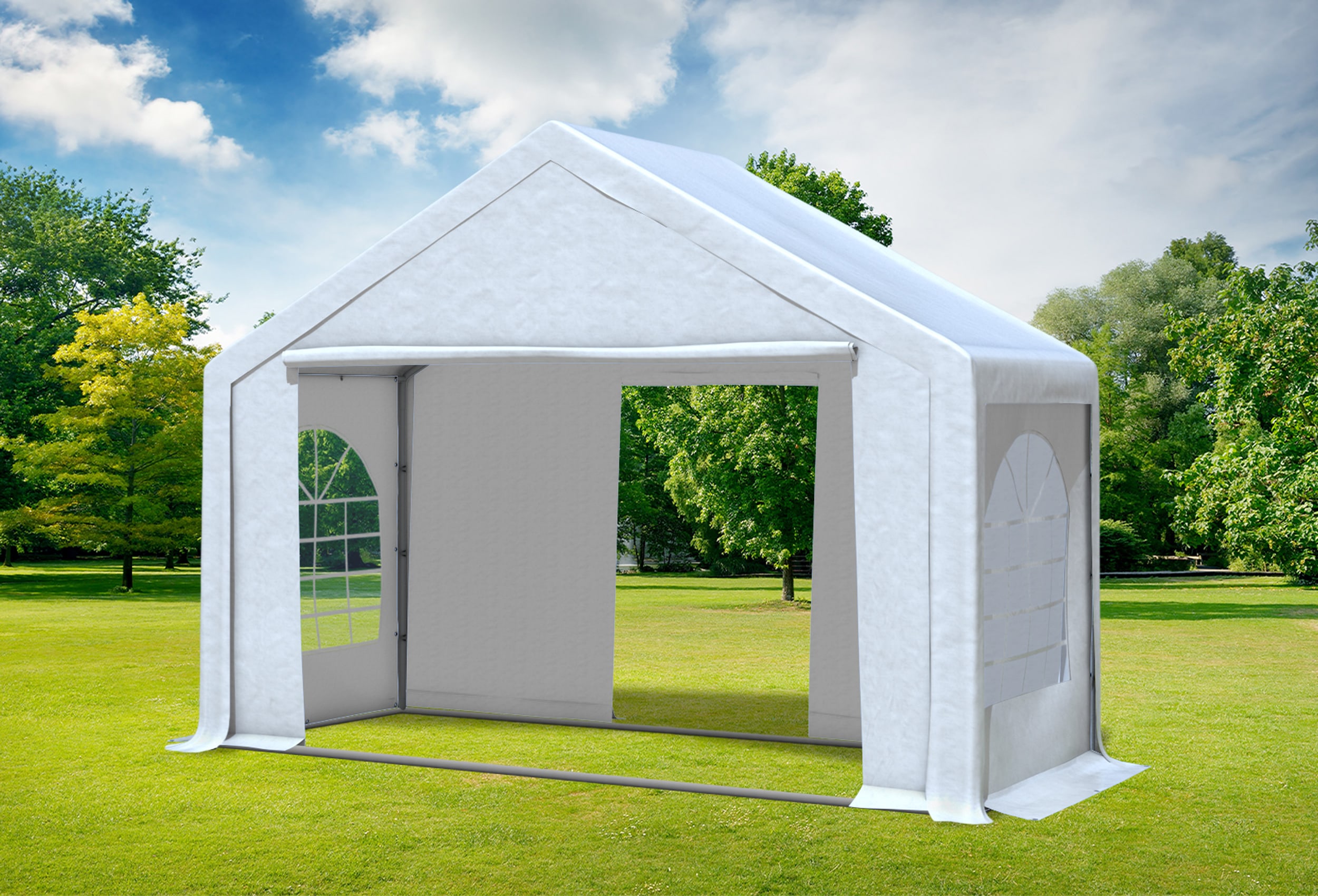 4x2 m Partyzelt, PVC weiß