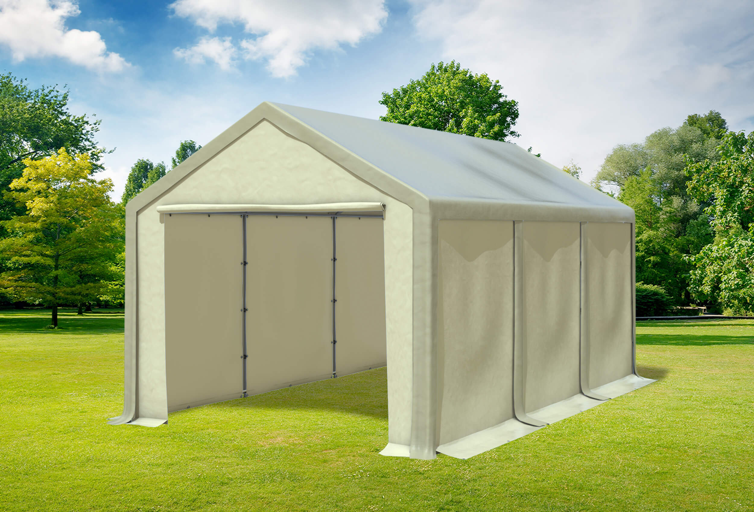 3x6 m Partyzelt, PVC braun Beige