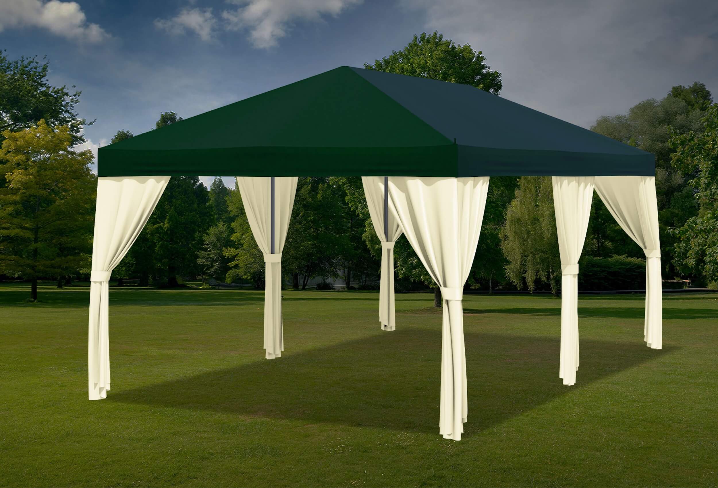 Seitenteile für einen Gartenpavillon Sahara 3 x 6m in geöffnetem Zustand