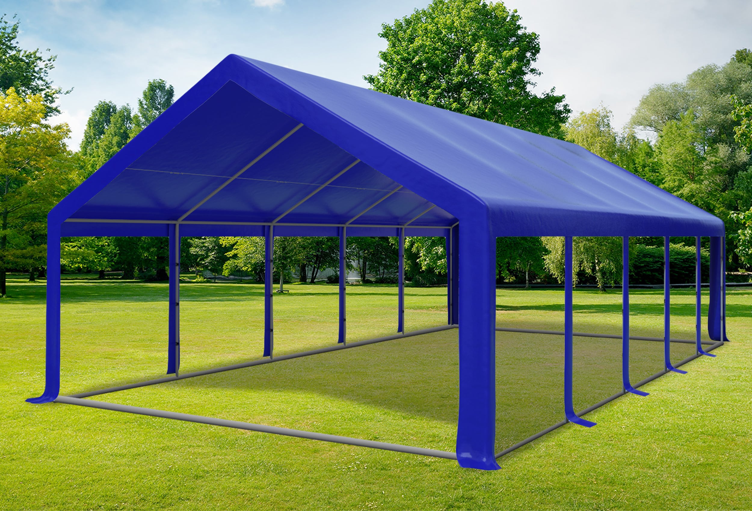 5x10 m Partyzelt, PVC blau