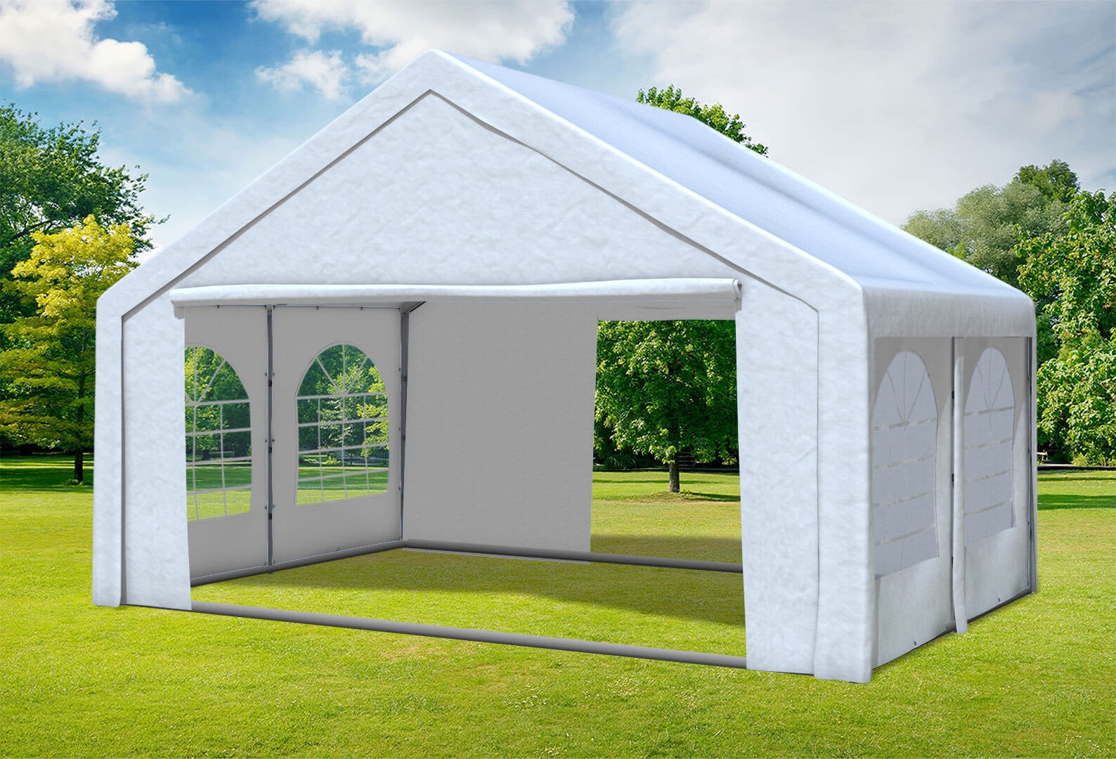 5x4 m Partyzelt, PE weiß