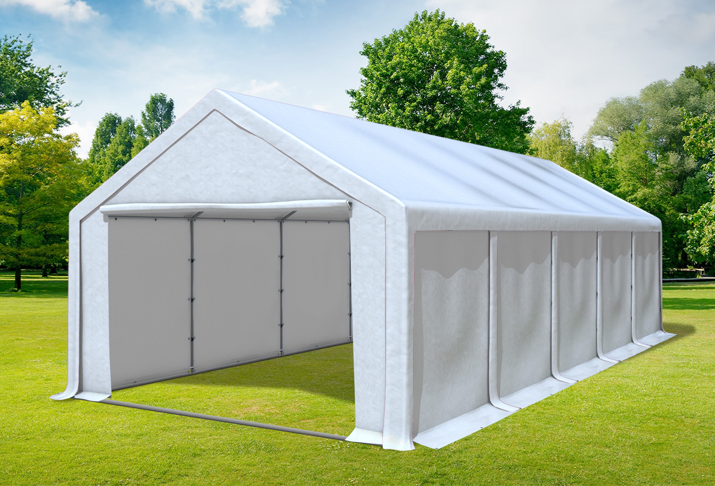 4x12 m Partyzelt, PVC weiß