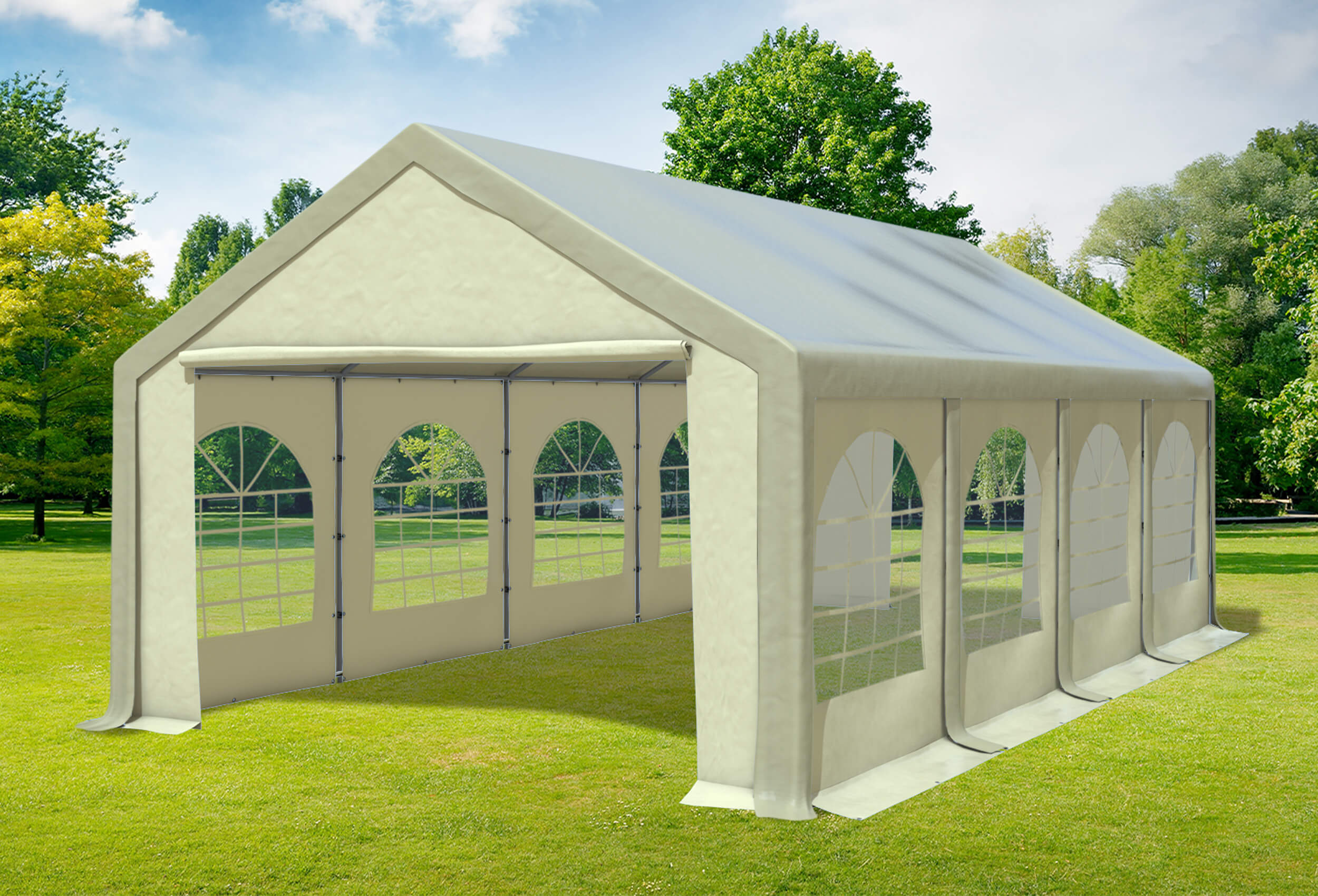 4x8 m Partyzelt, PVC braun Beige