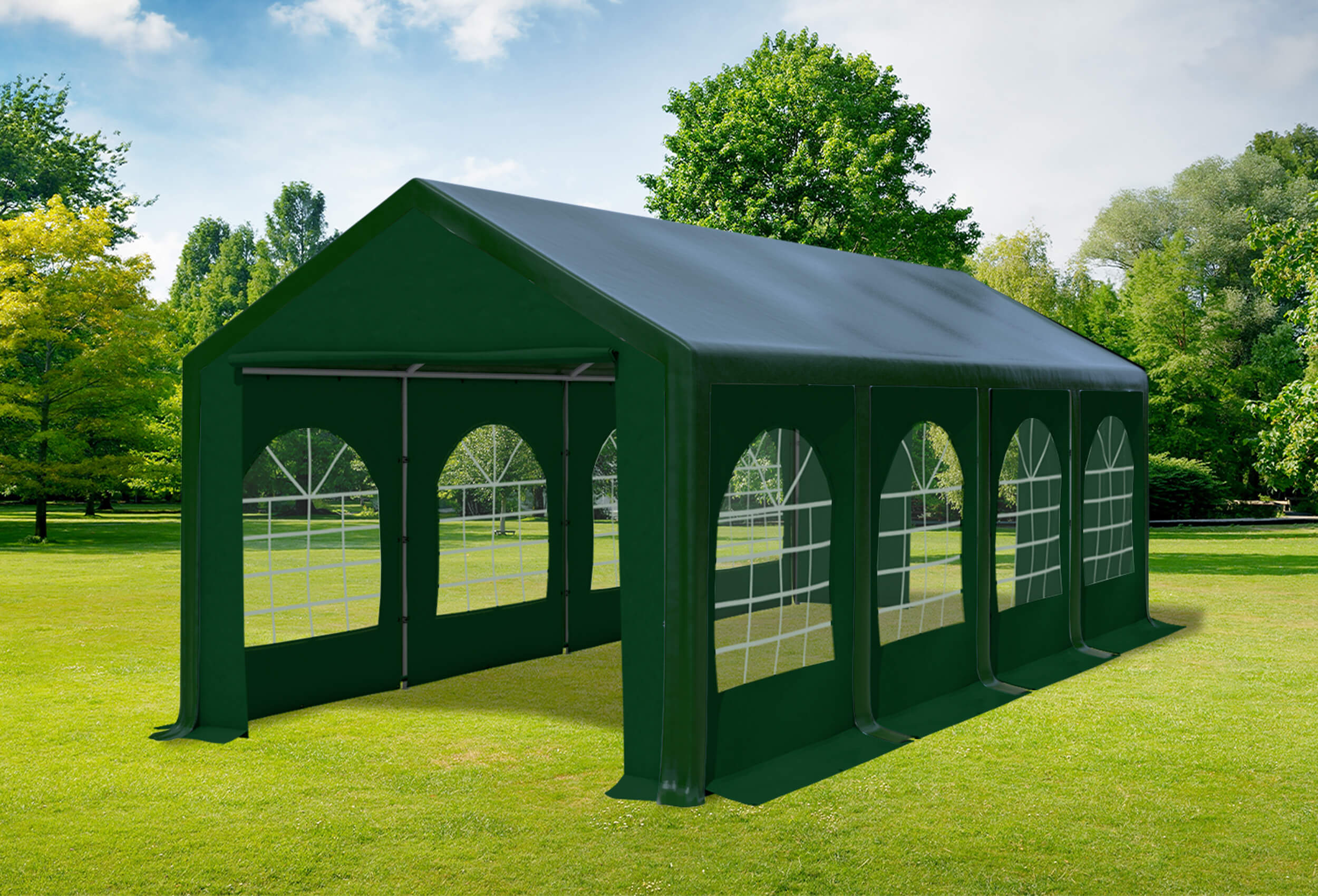 3x8 m Partyzelt, PVC grün