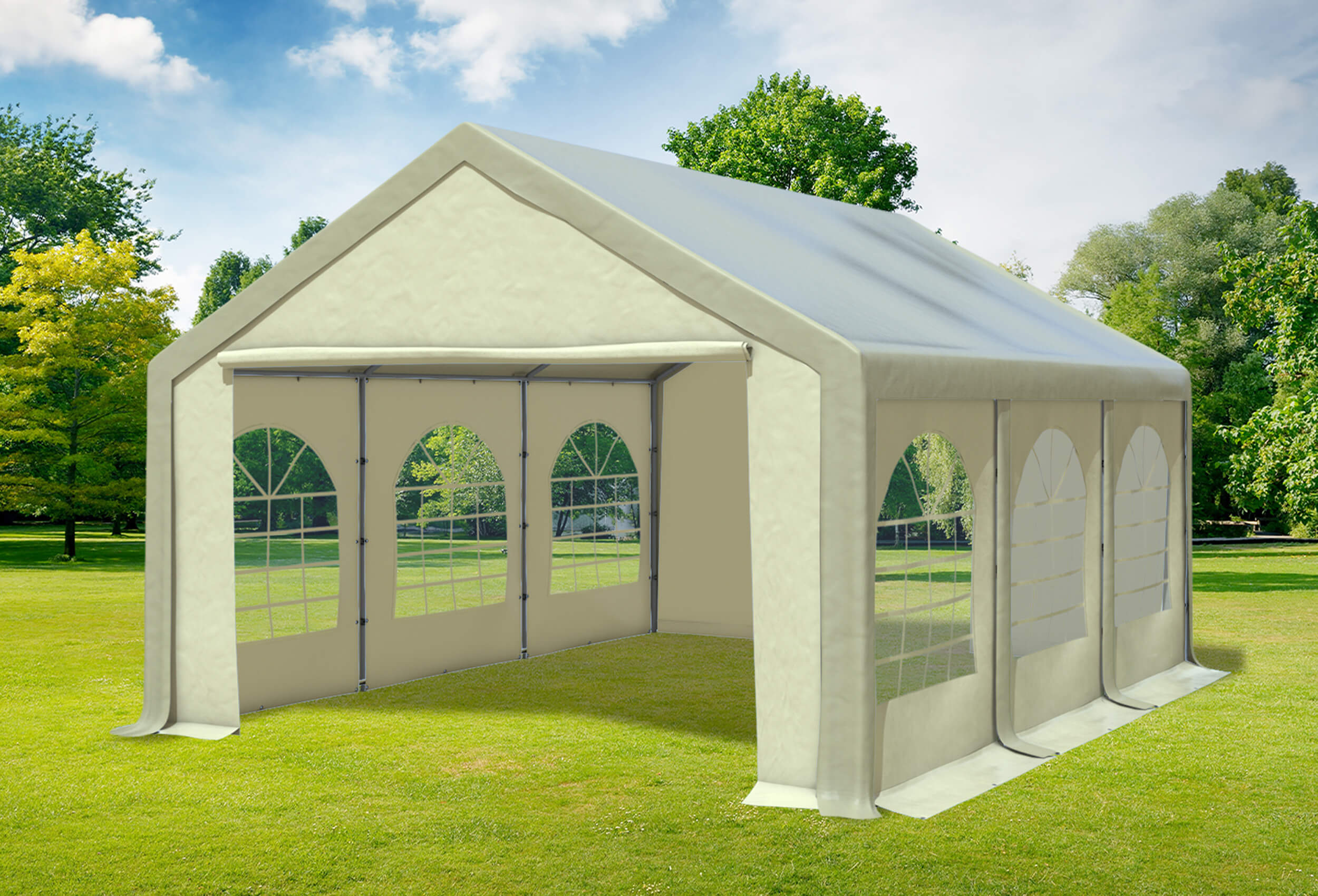4x6 m Partyzelt, PVC braun Beige