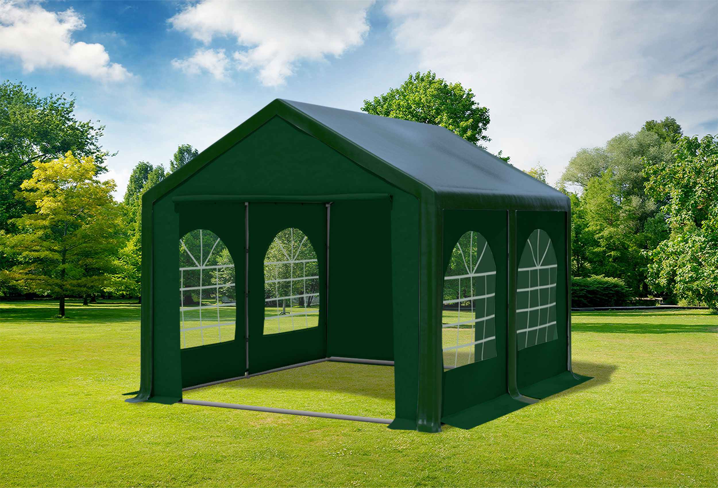 3x4 m Partyzelt, PVC grün