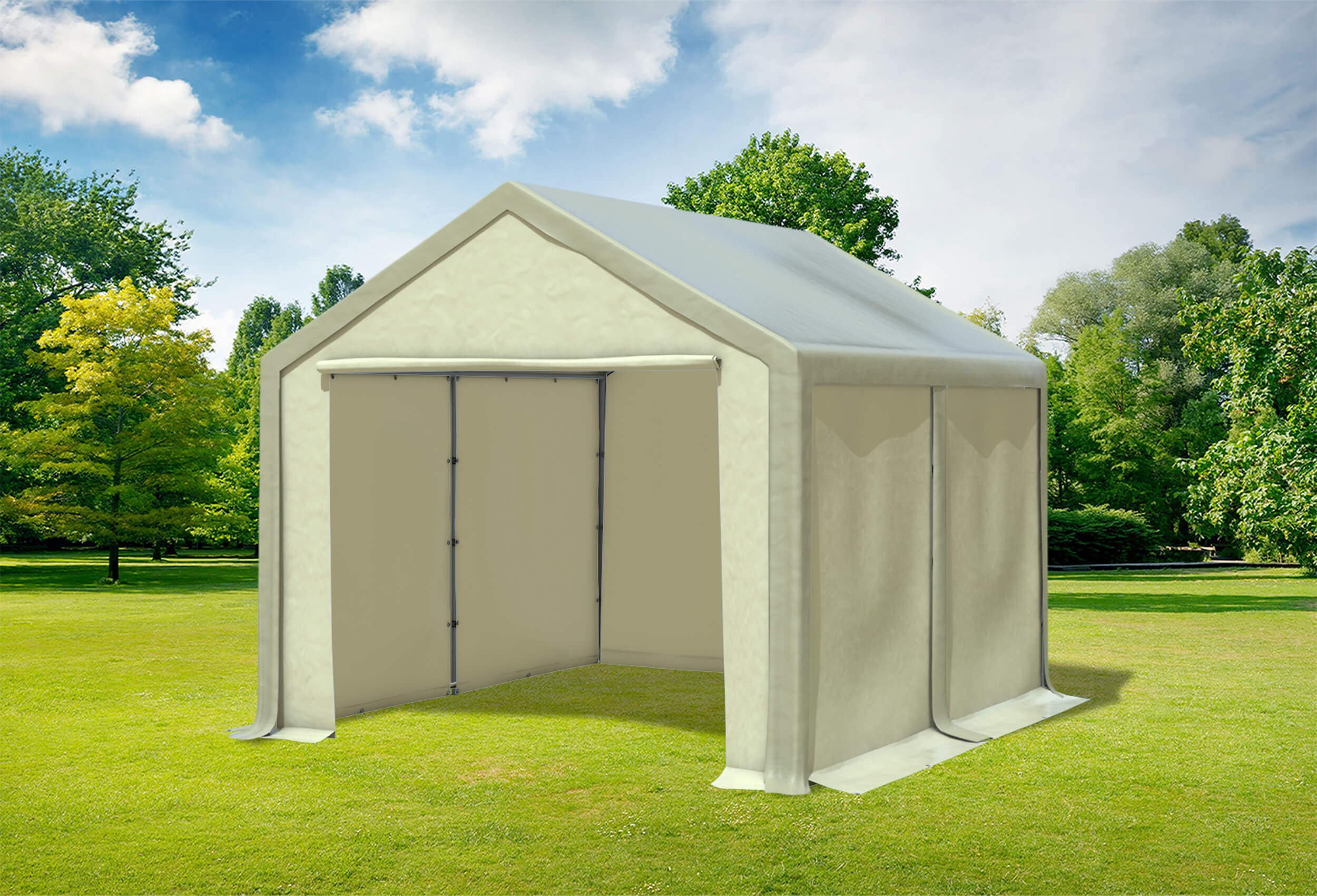 3x4 m Partyzelt, PVC braun Beige