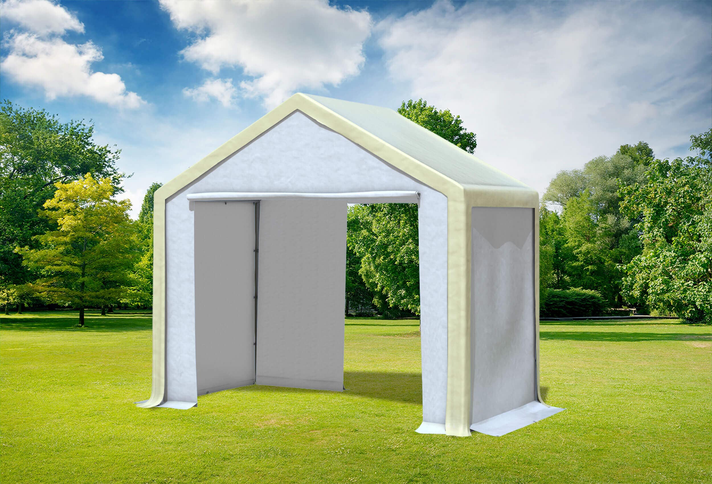 3x2 m Partyzelt, PVC Beige weiß