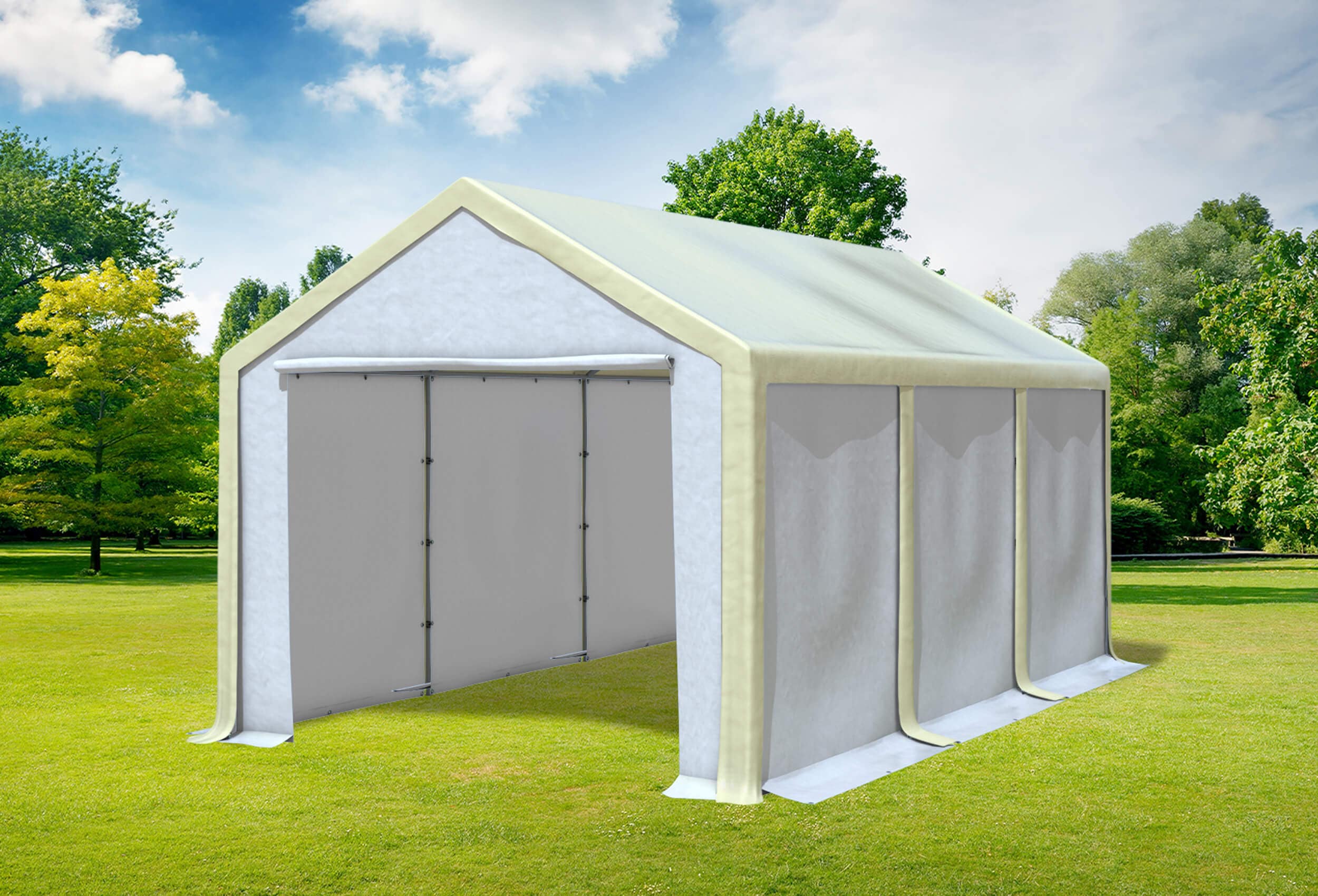 3x6 m Partyzelt, PVC Beige weiß