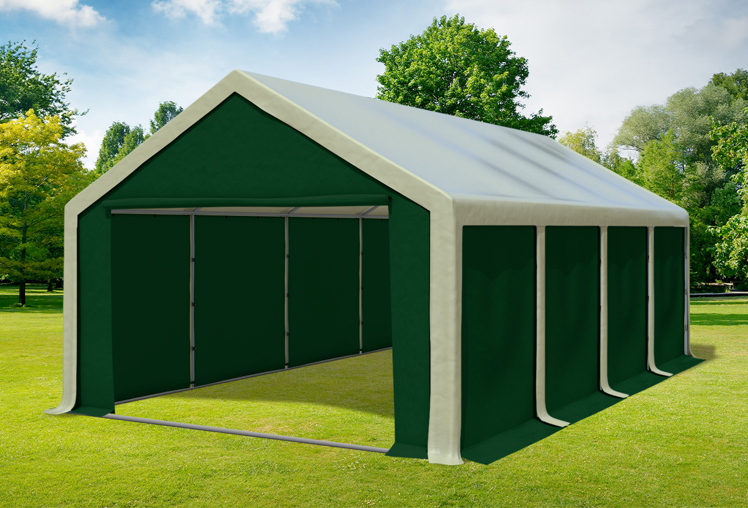 4x8 m Partyzelt, PVC braun grün