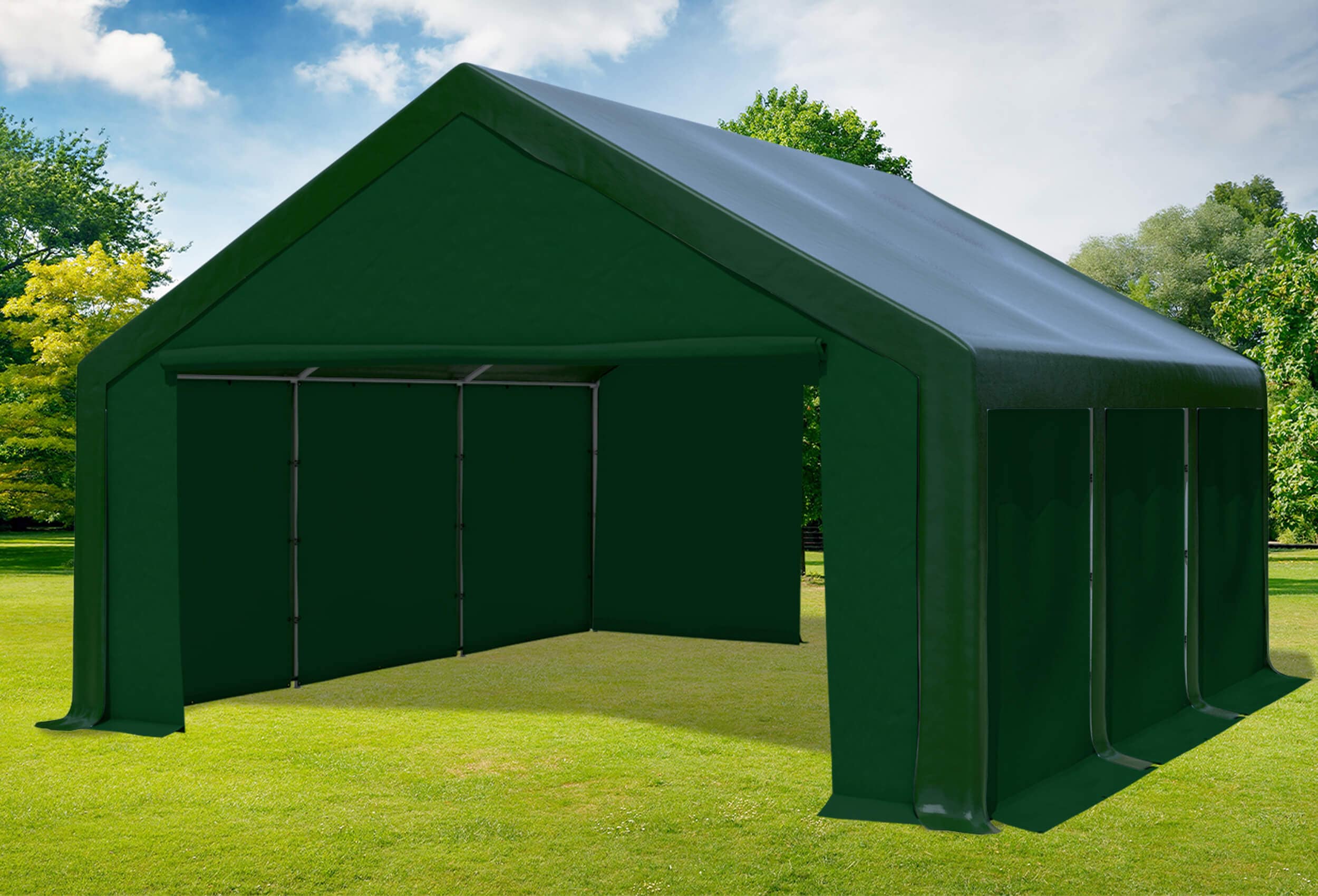 5x6 m Lagerzelt, PVC grün