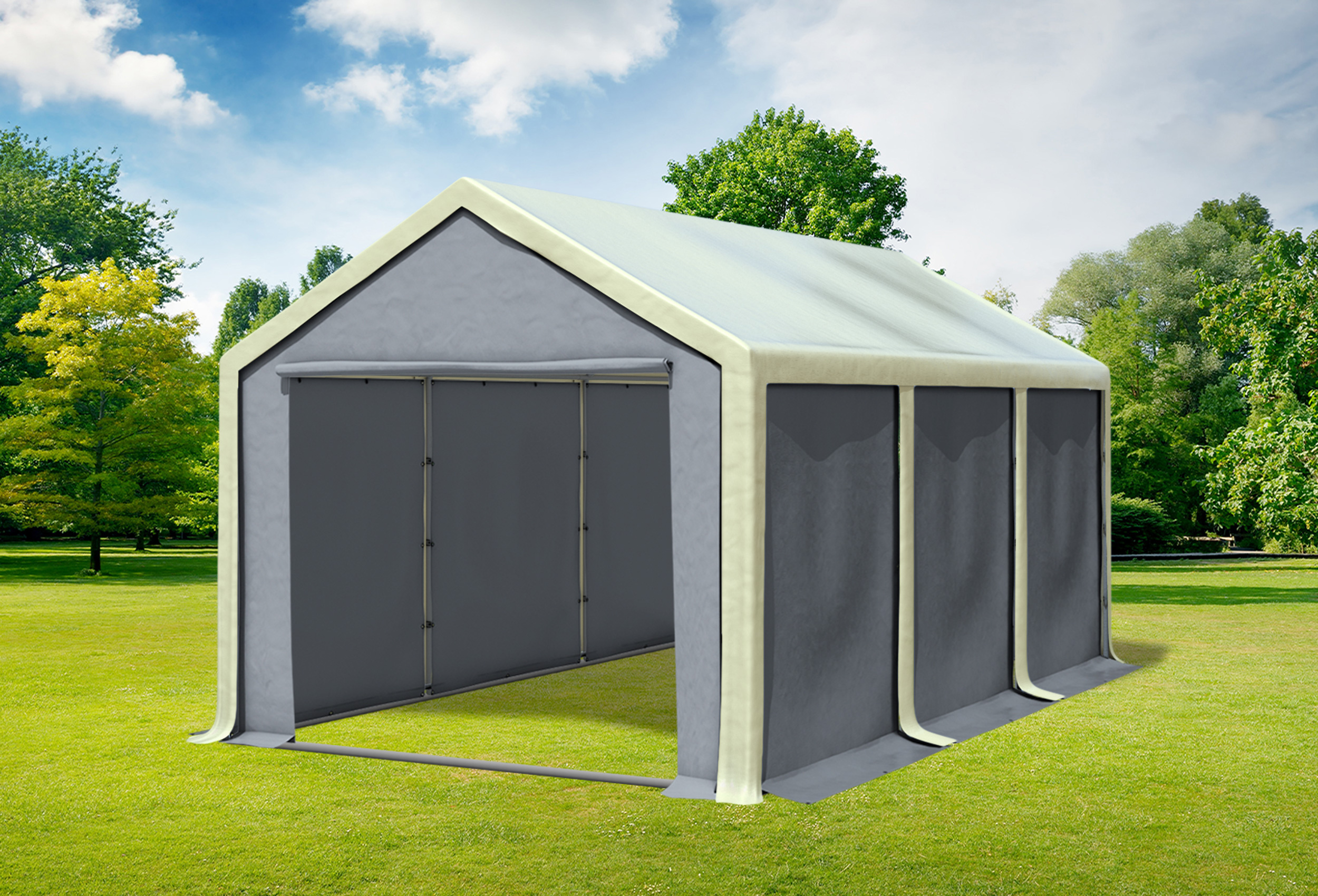 3x6 m Partyzelt, PVC Beige grau