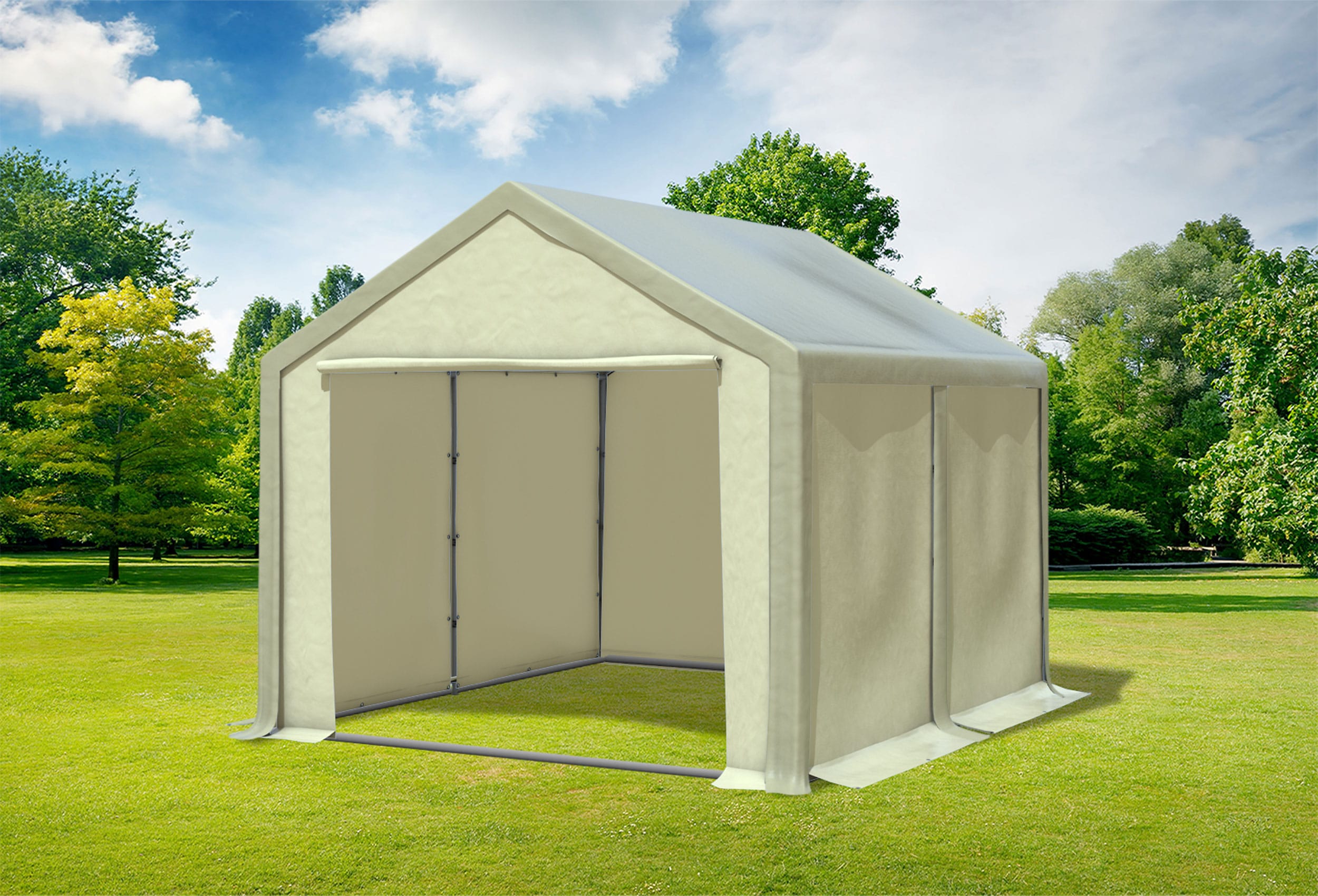 3x4 m Partyzelt, PVC braun Beige