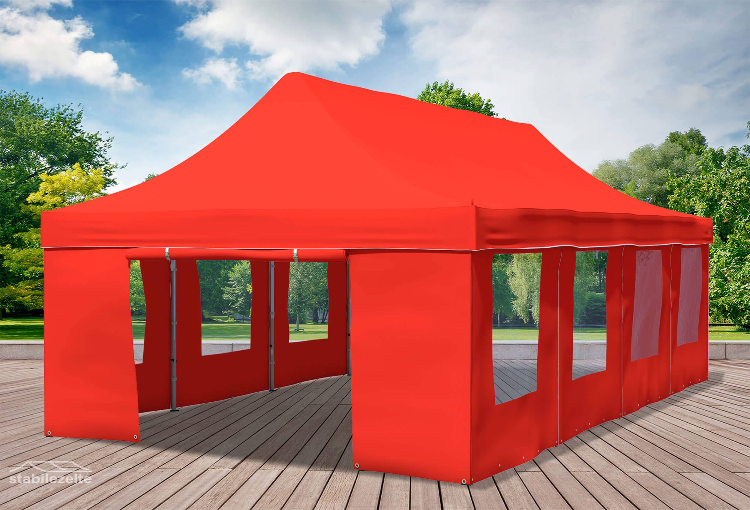4x8 m Faltpavillon, rot