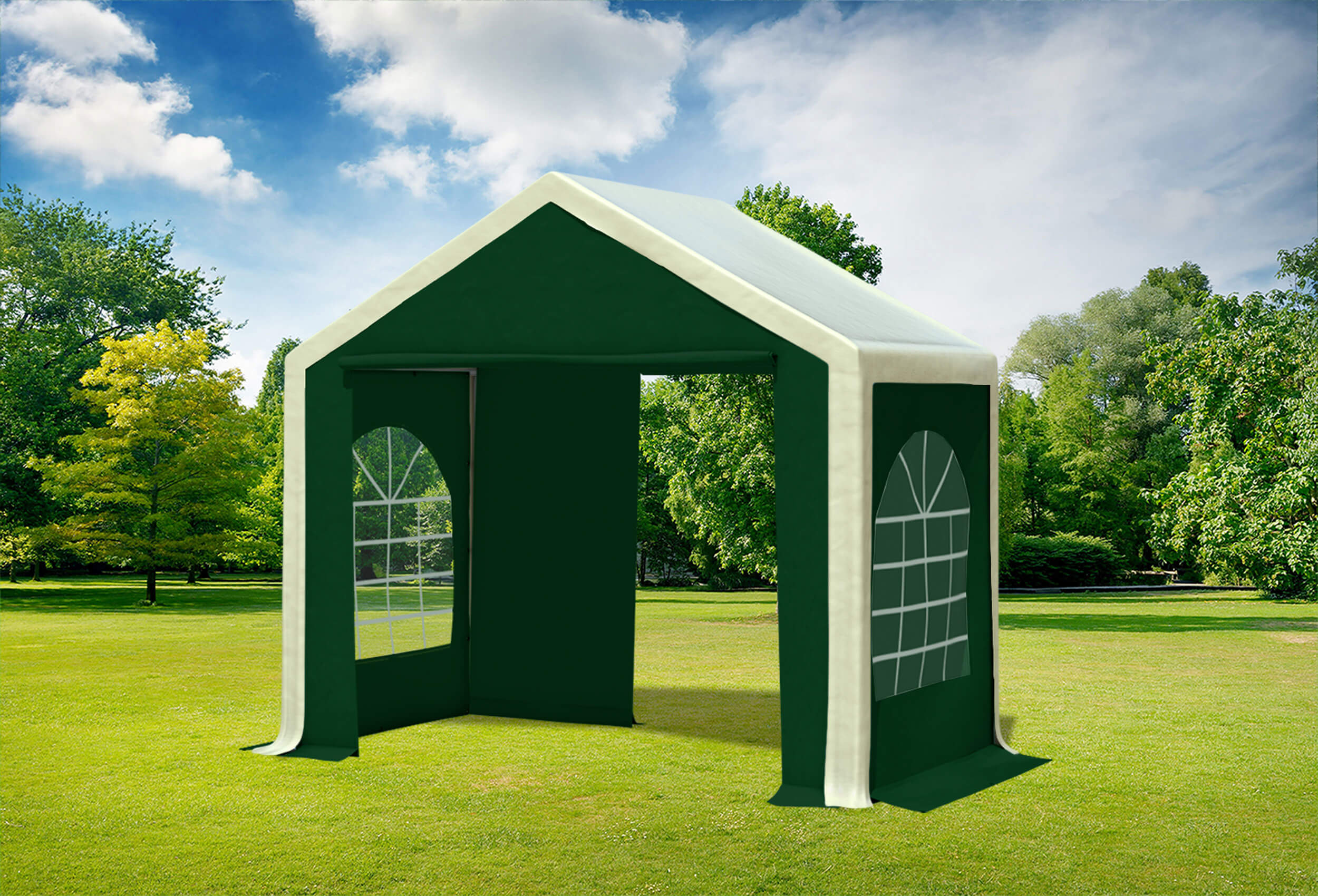 3x2 m Partyzelt, PVC Beige grün