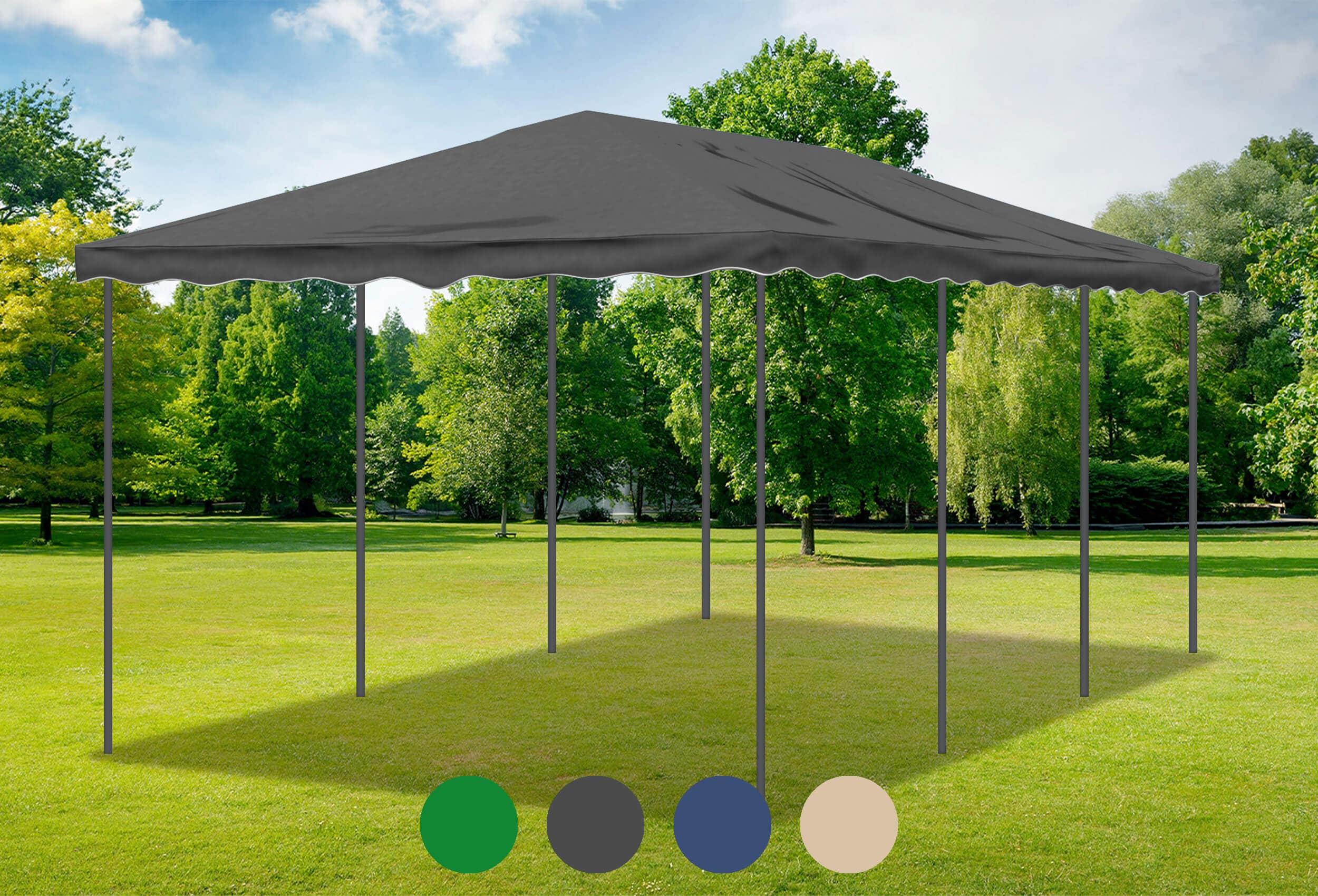 Anthrazitfarbenes Ersatzdach für die Deluxe Serie 3m x 6m