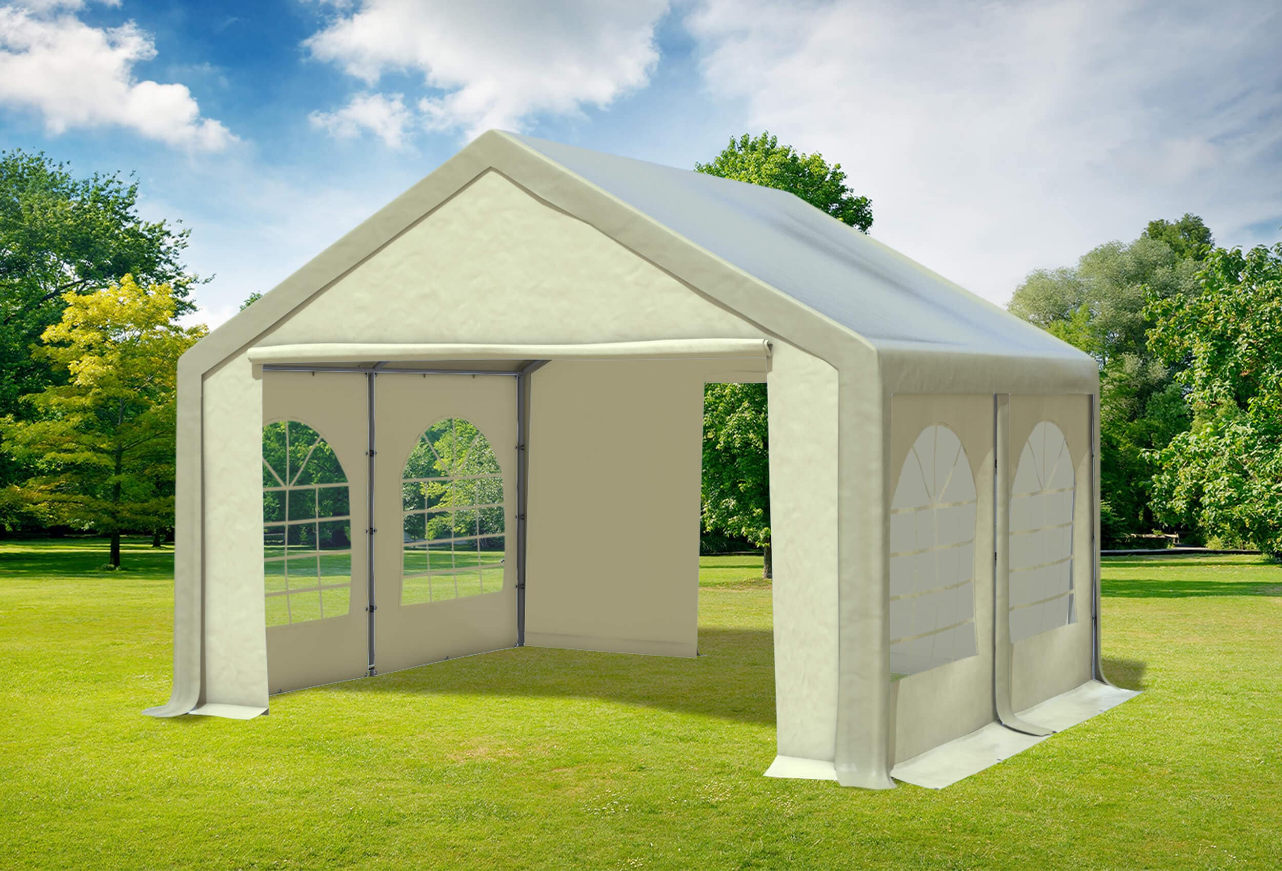 4x4 m Partyzelt, PVC braun Beige