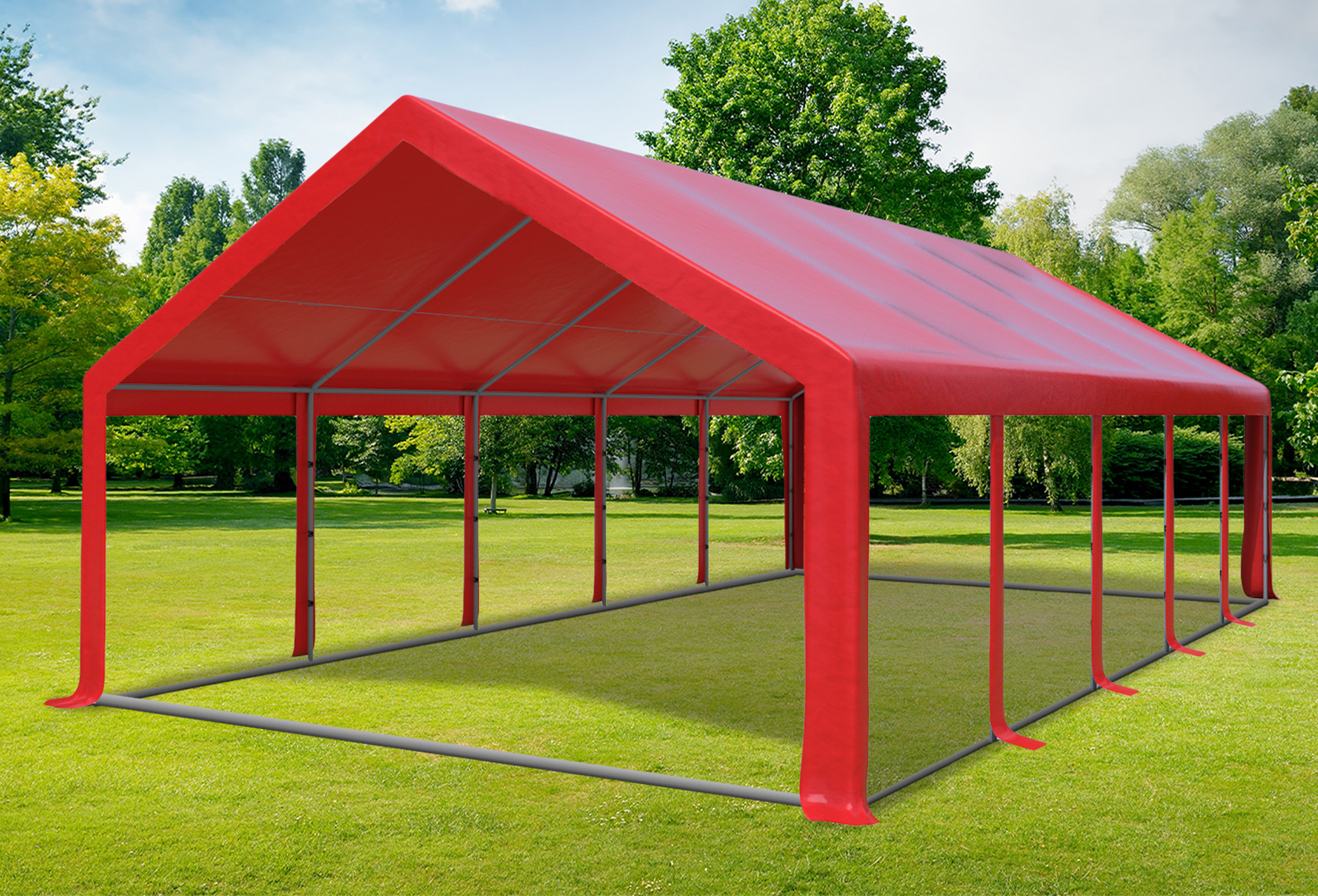 5x10 m Partyzelt, PVC rot