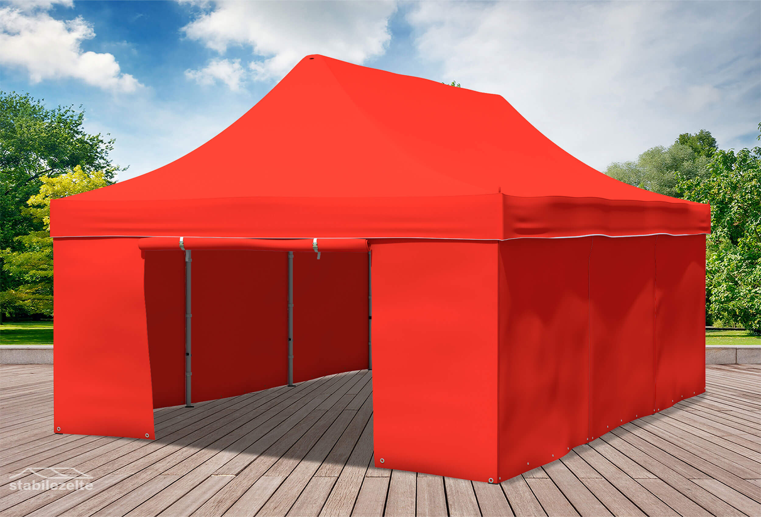 4x6 m Faltpavillon, rot