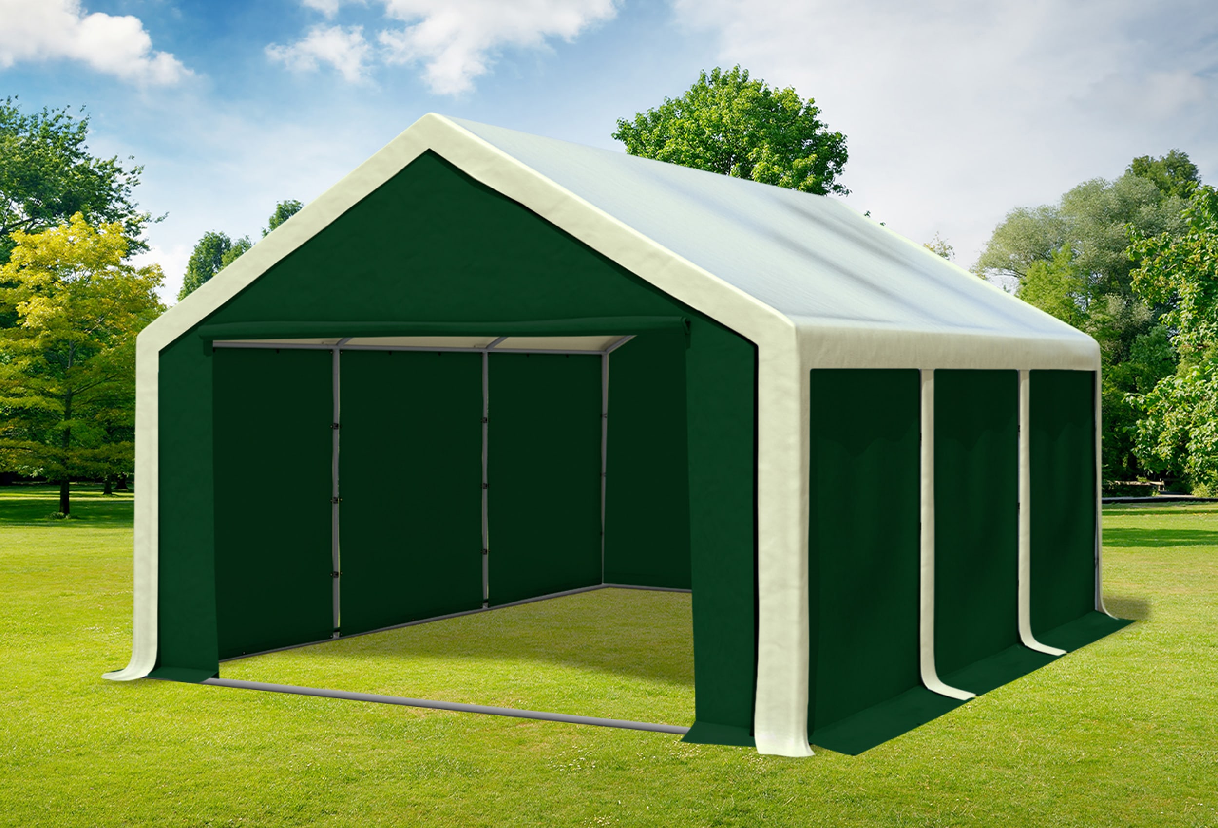 4x6 m Partyzelt, PVC Beige grün