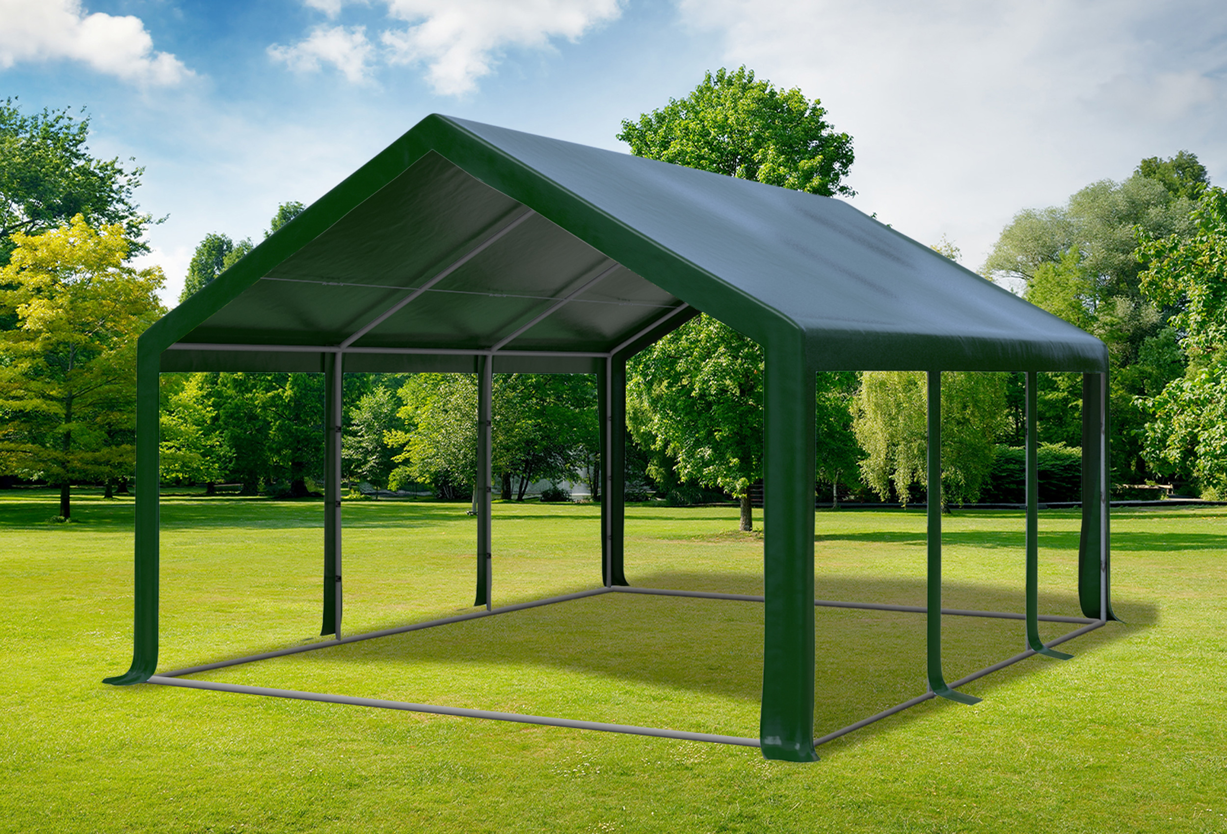 4x6 m Partyzelt, PVC grün