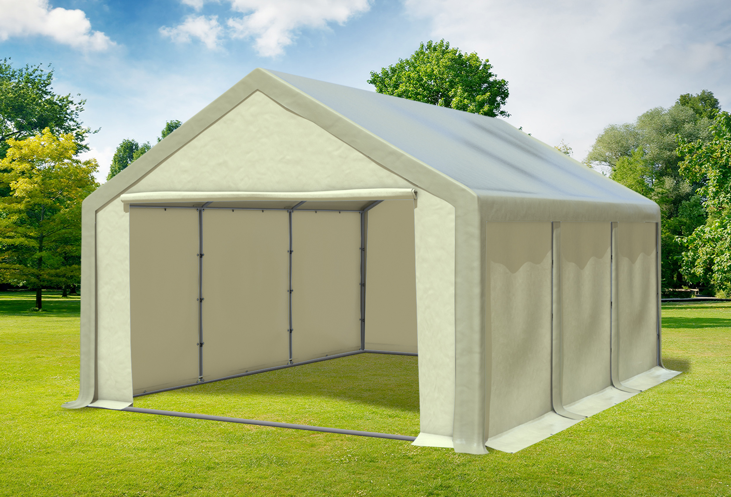 4x6 m Partyzelt, PVC braun Beige