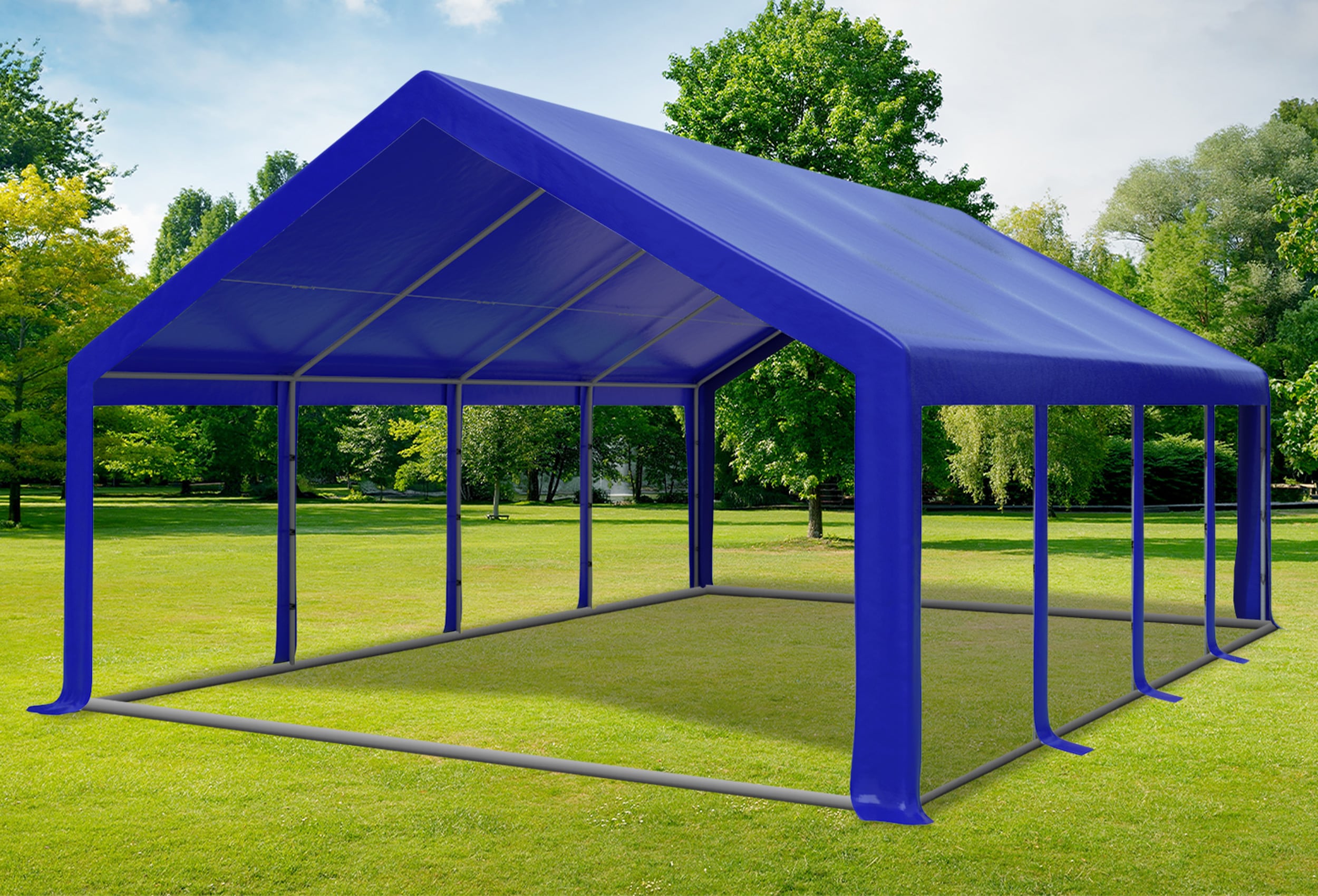 5x8 m Partyzelt, PVC blau