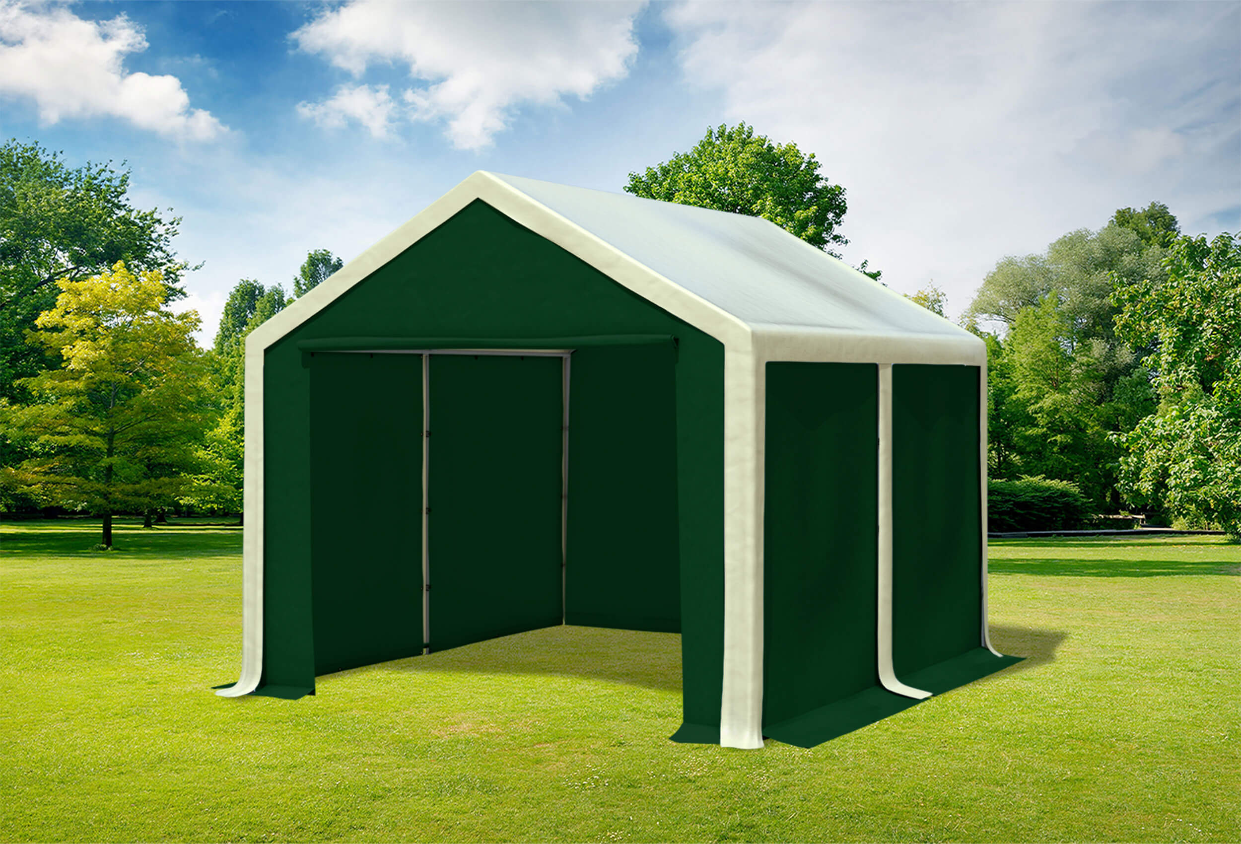 3x4 m Partyzelt, PVC Beige grün