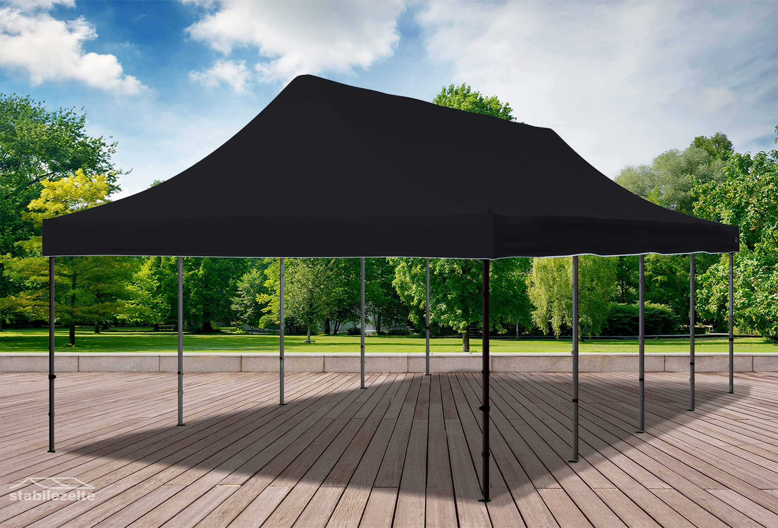 4x8 m Faltpavillon, schwarz