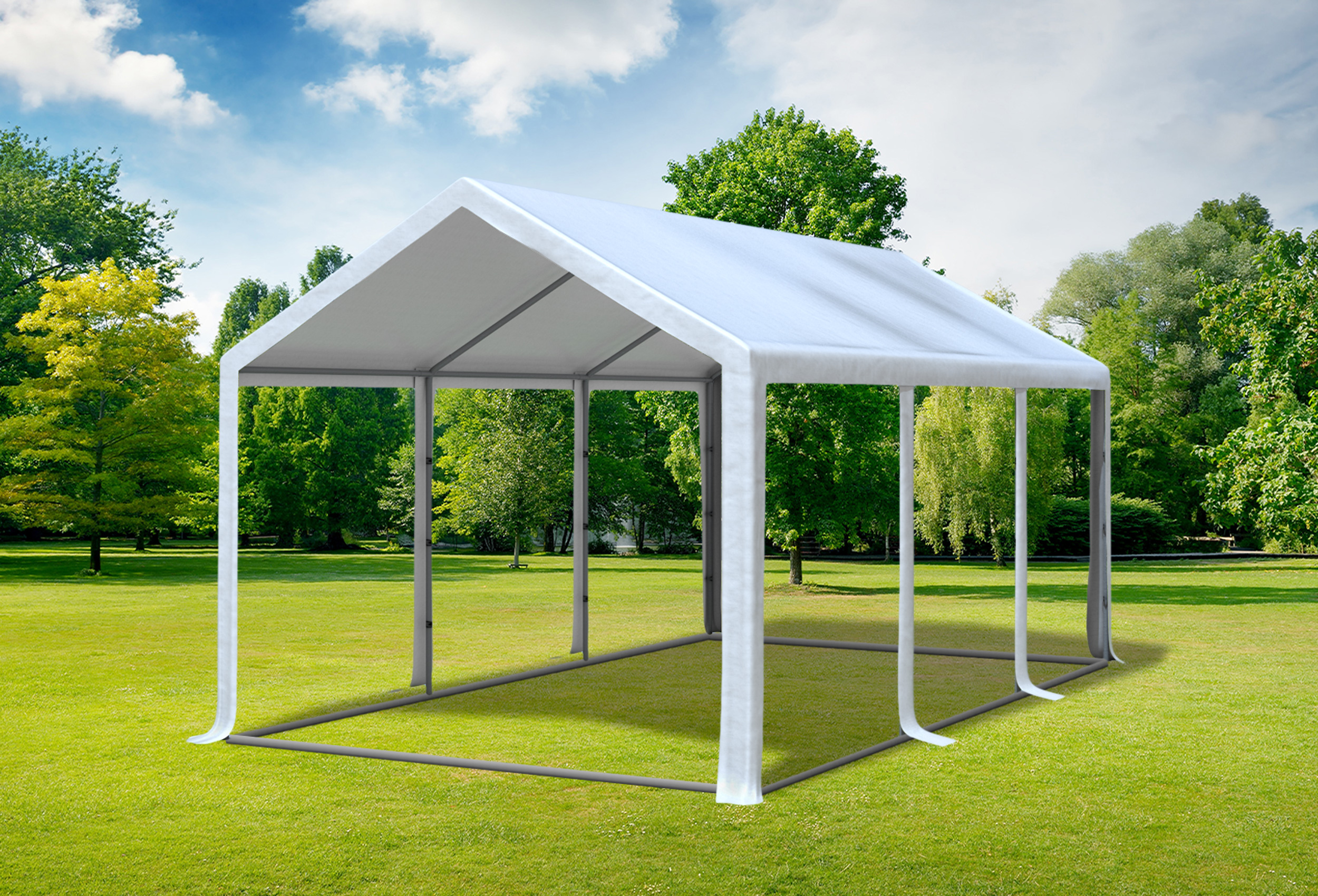 3x6 m Partyzelt, PVC weiß