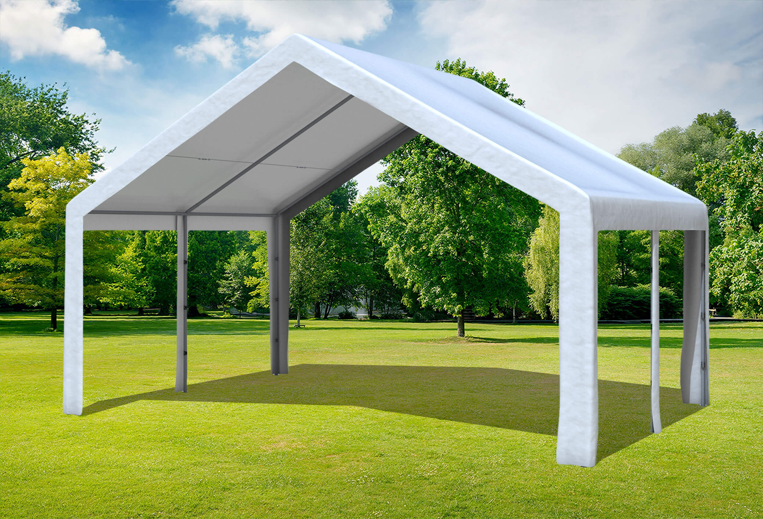 5x4 m Dachplane PE weiß inkl. Zubehör