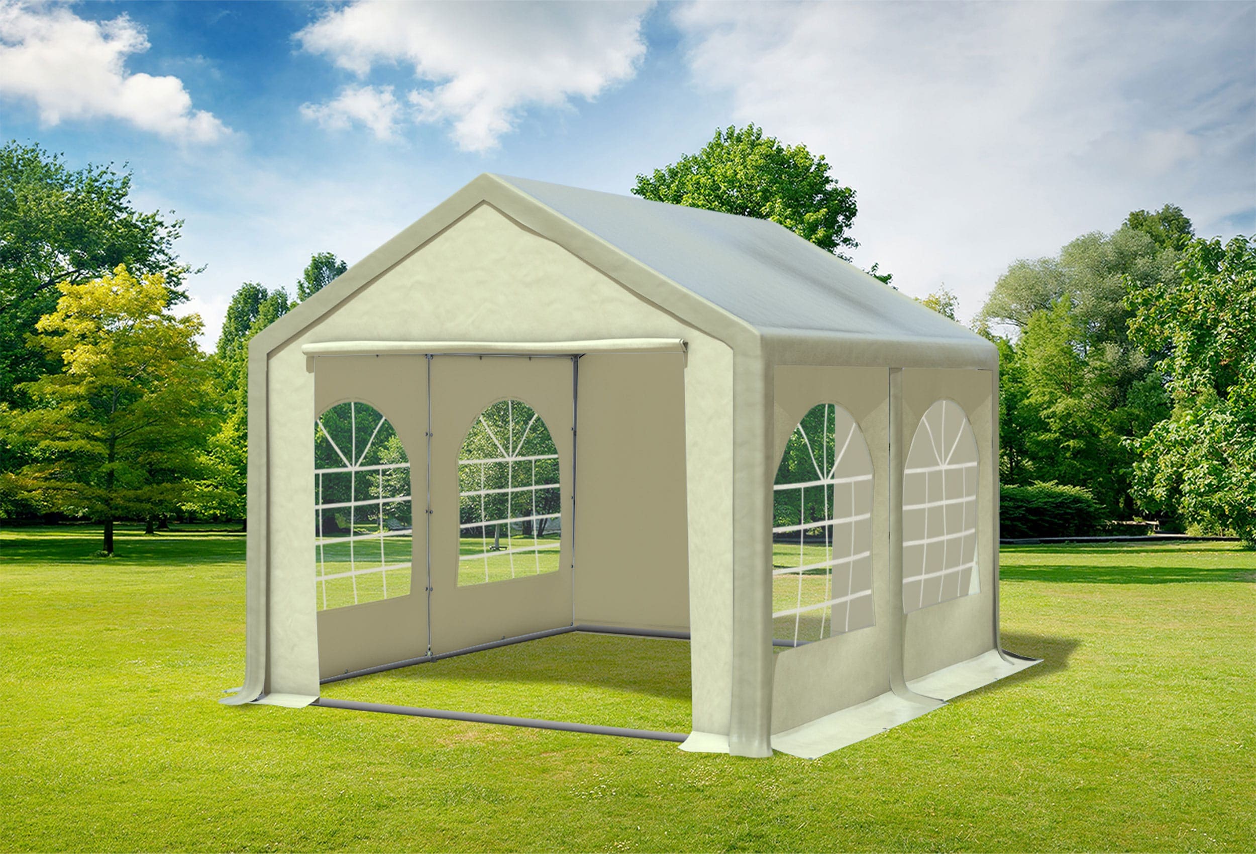 3x4 m Partyzelt, PVC braun Beige