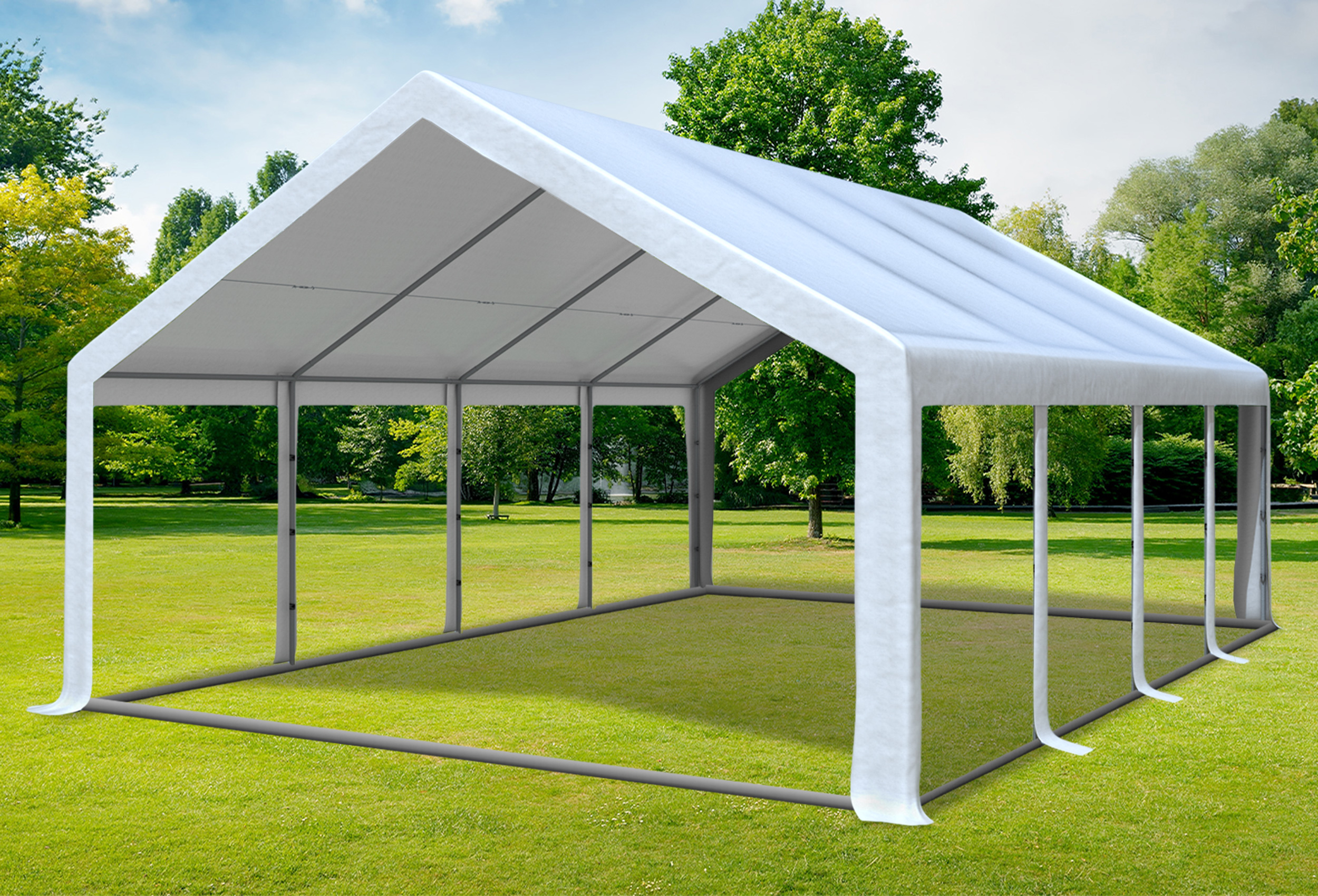5x8 m Partyzelt, PVC weiß
