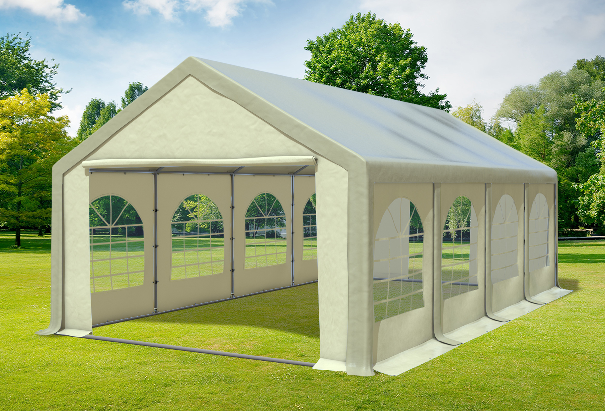 4x8 m Partyzelt, PVC braun Beige