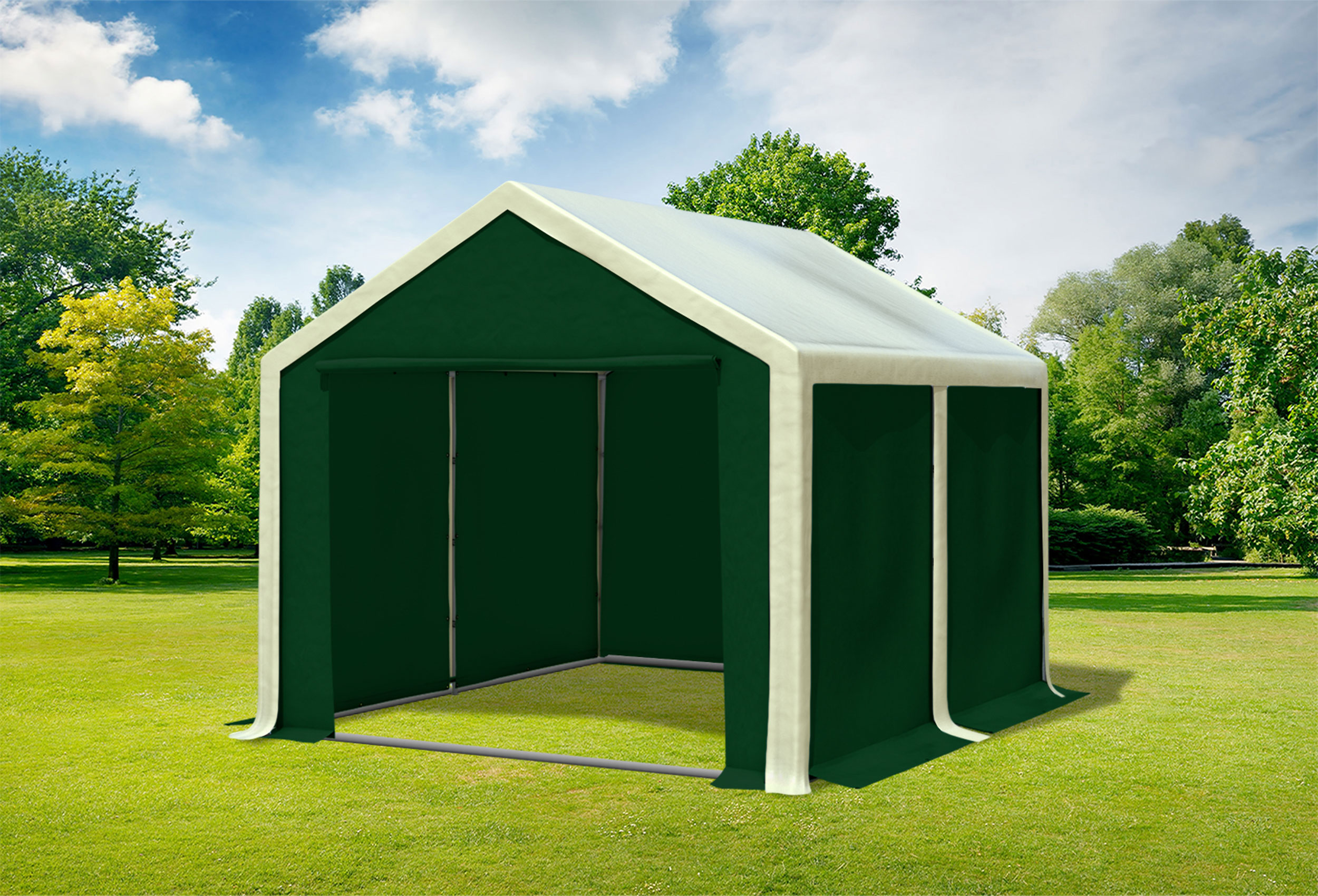 3x4 m Partyzelt, PVC Beige grün