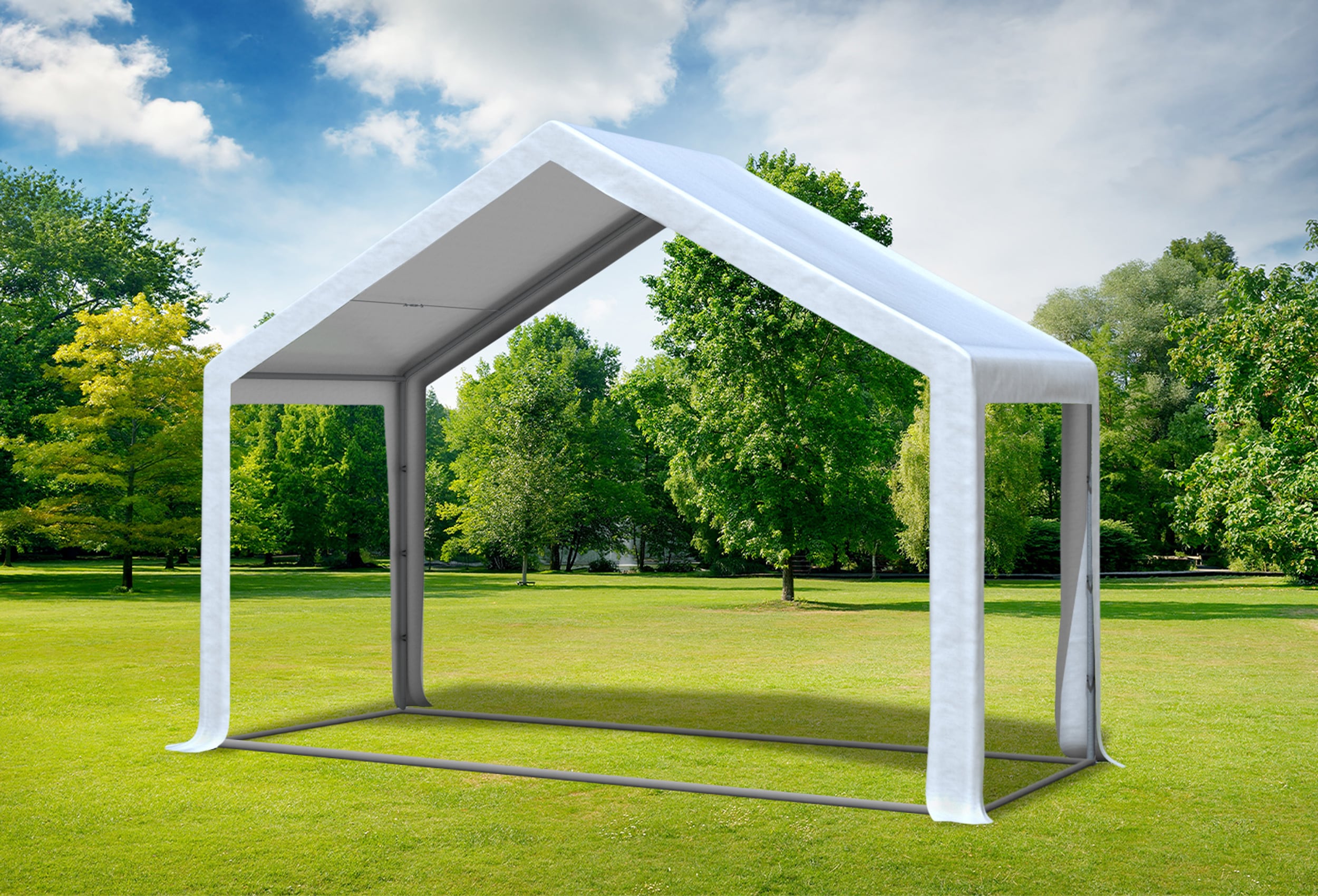4x2 m Partyzelt, PVC weiß