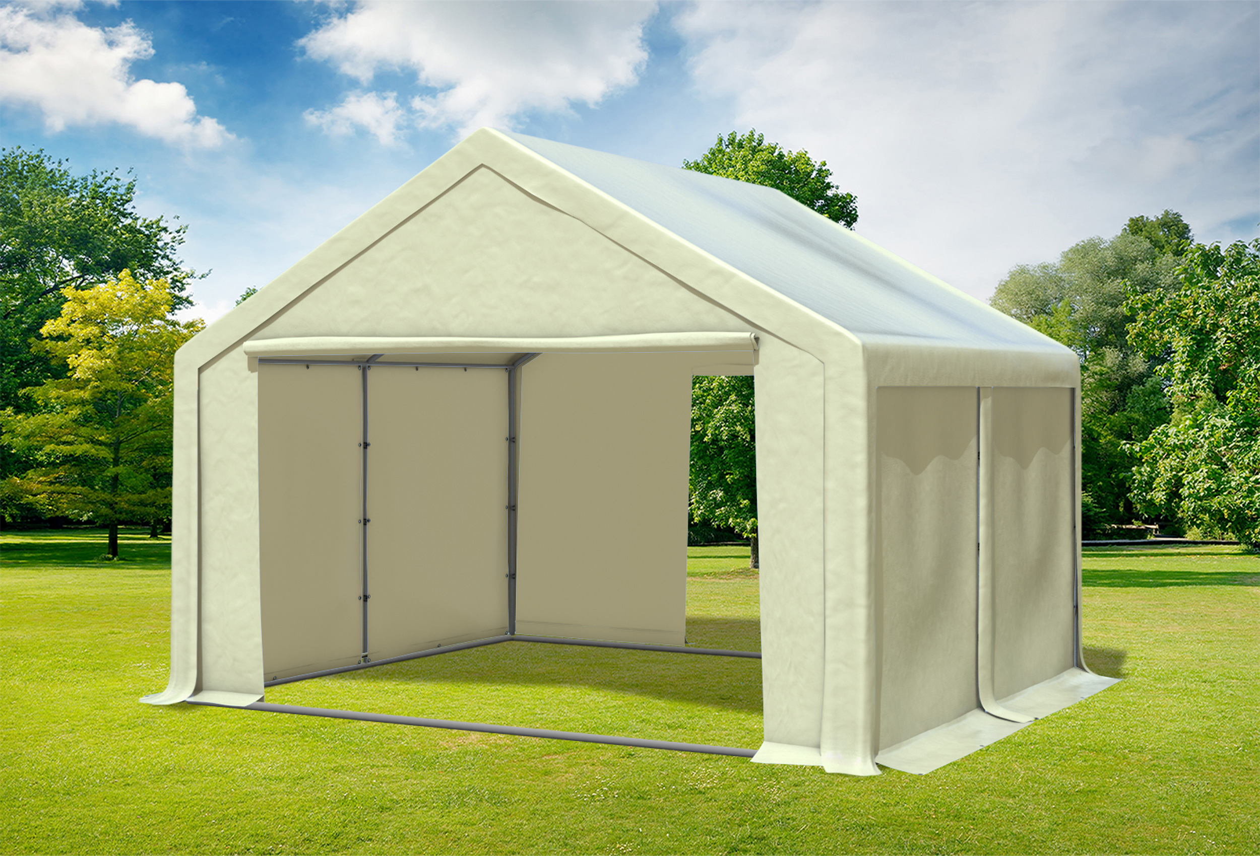 4x4 m Partyzelt, PVC Beige